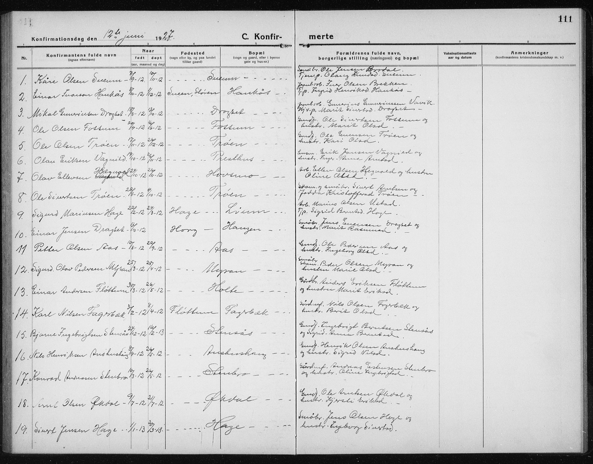 Ministerialprotokoller, klokkerbøker og fødselsregistre - Sør-Trøndelag, SAT/A-1456/689/L1045: Klokkerbok nr. 689C04, 1923-1940, s. 111