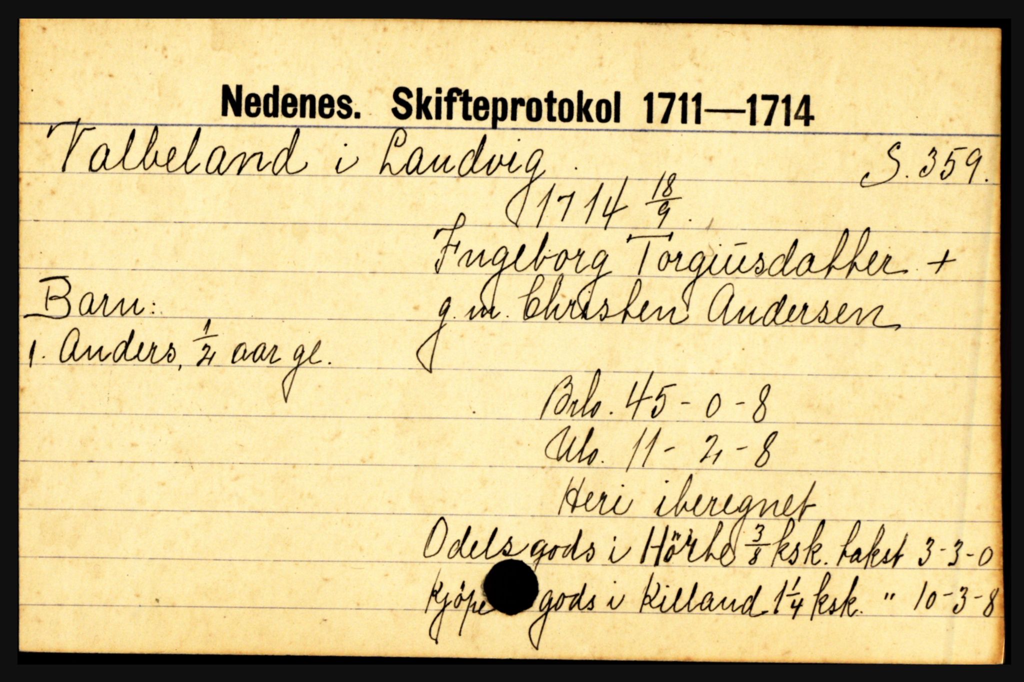 Nedenes sorenskriveri før 1824, AV/SAK-1221-0007/H, s. 32357