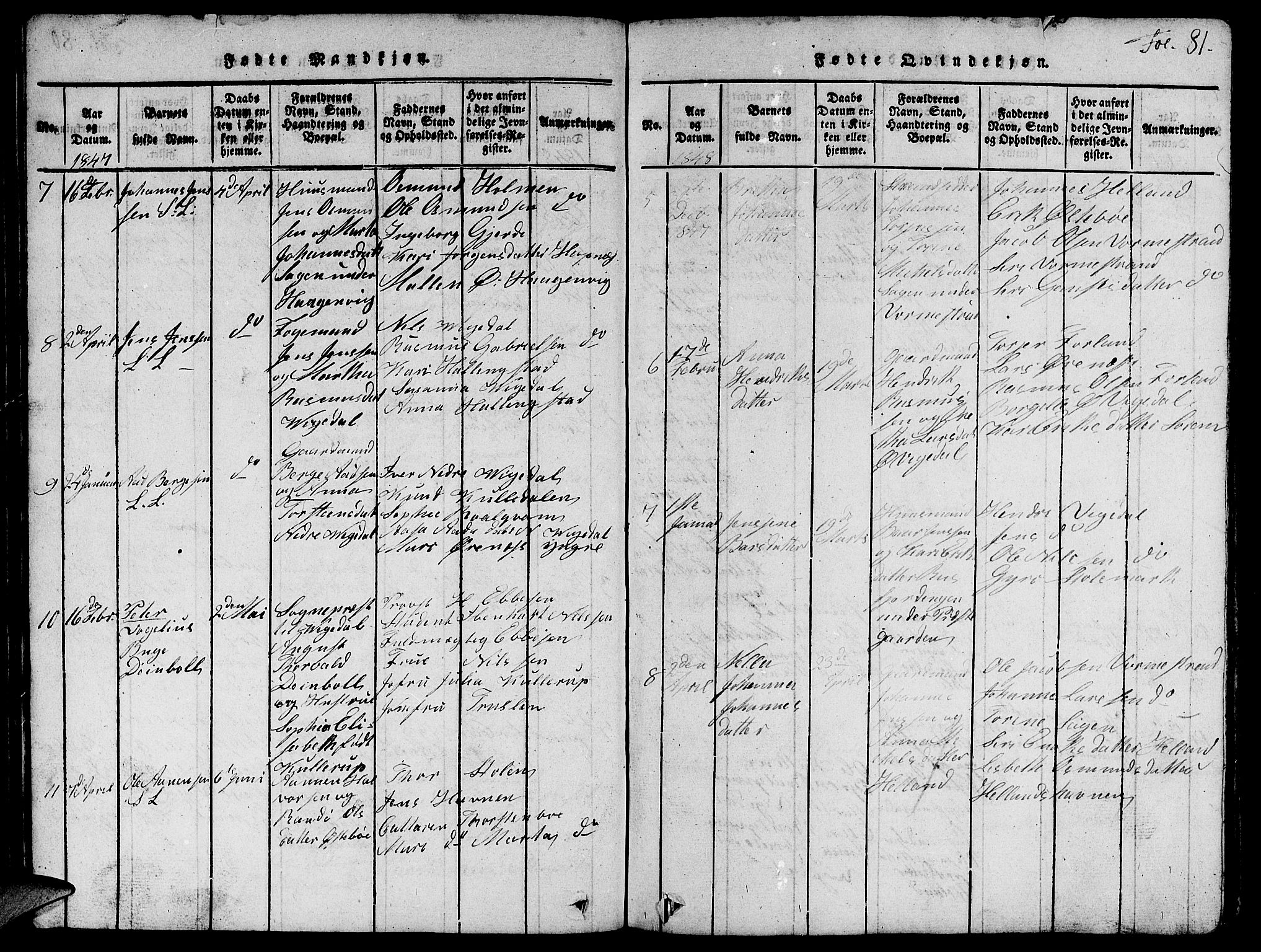 Vikedal sokneprestkontor, AV/SAST-A-101840/01/V: Klokkerbok nr. B 1, 1816-1853, s. 81