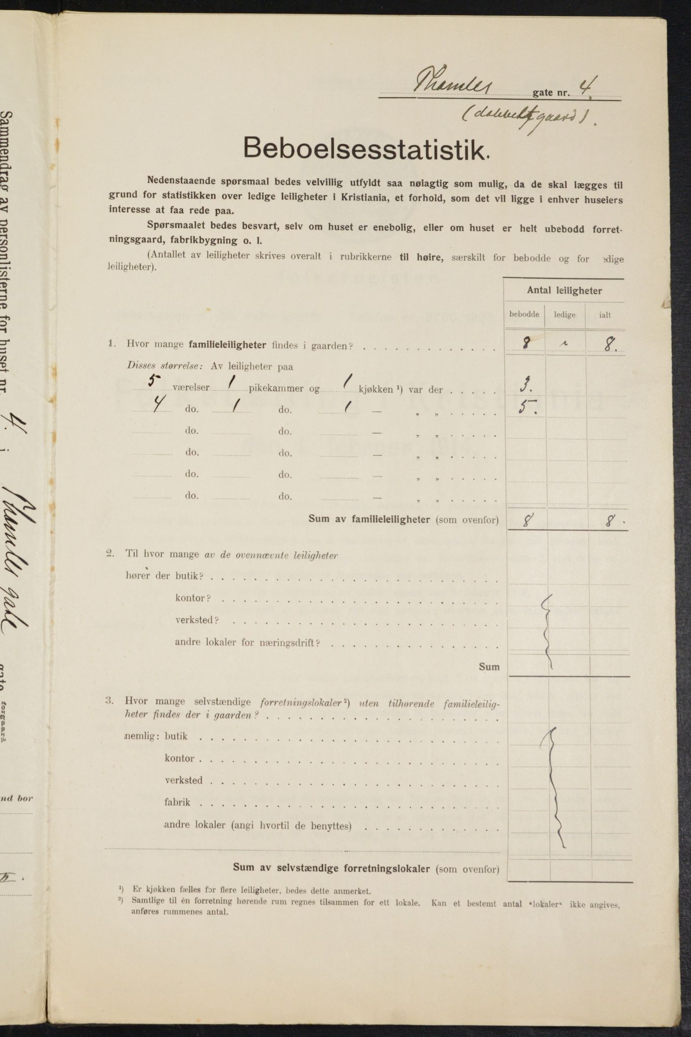 OBA, Kommunal folketelling 1.2.1914 for Kristiania, 1914, s. 110142