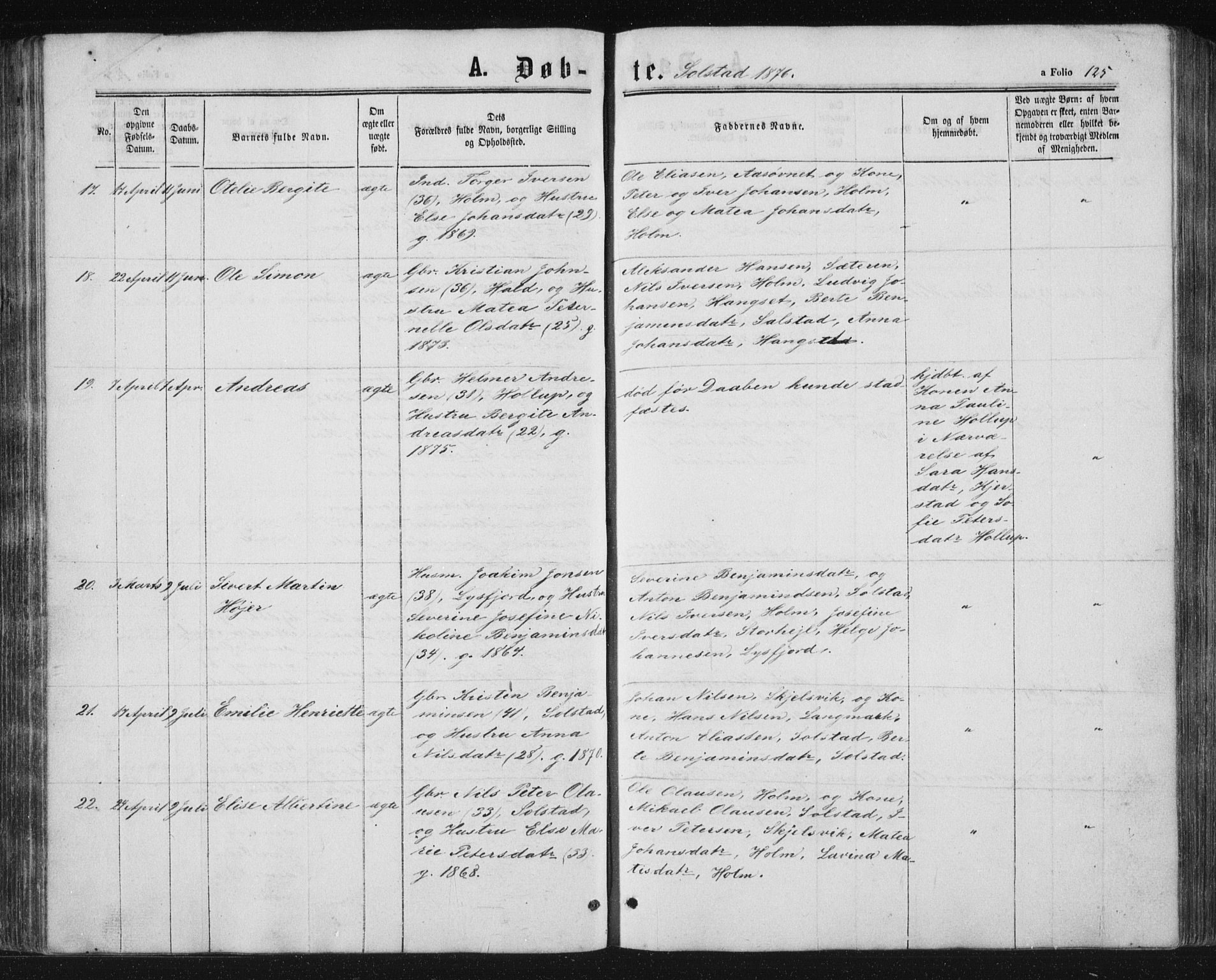 Ministerialprotokoller, klokkerbøker og fødselsregistre - Nordland, SAT/A-1459/810/L0159: Klokkerbok nr. 810C02 /2, 1863-1883, s. 125