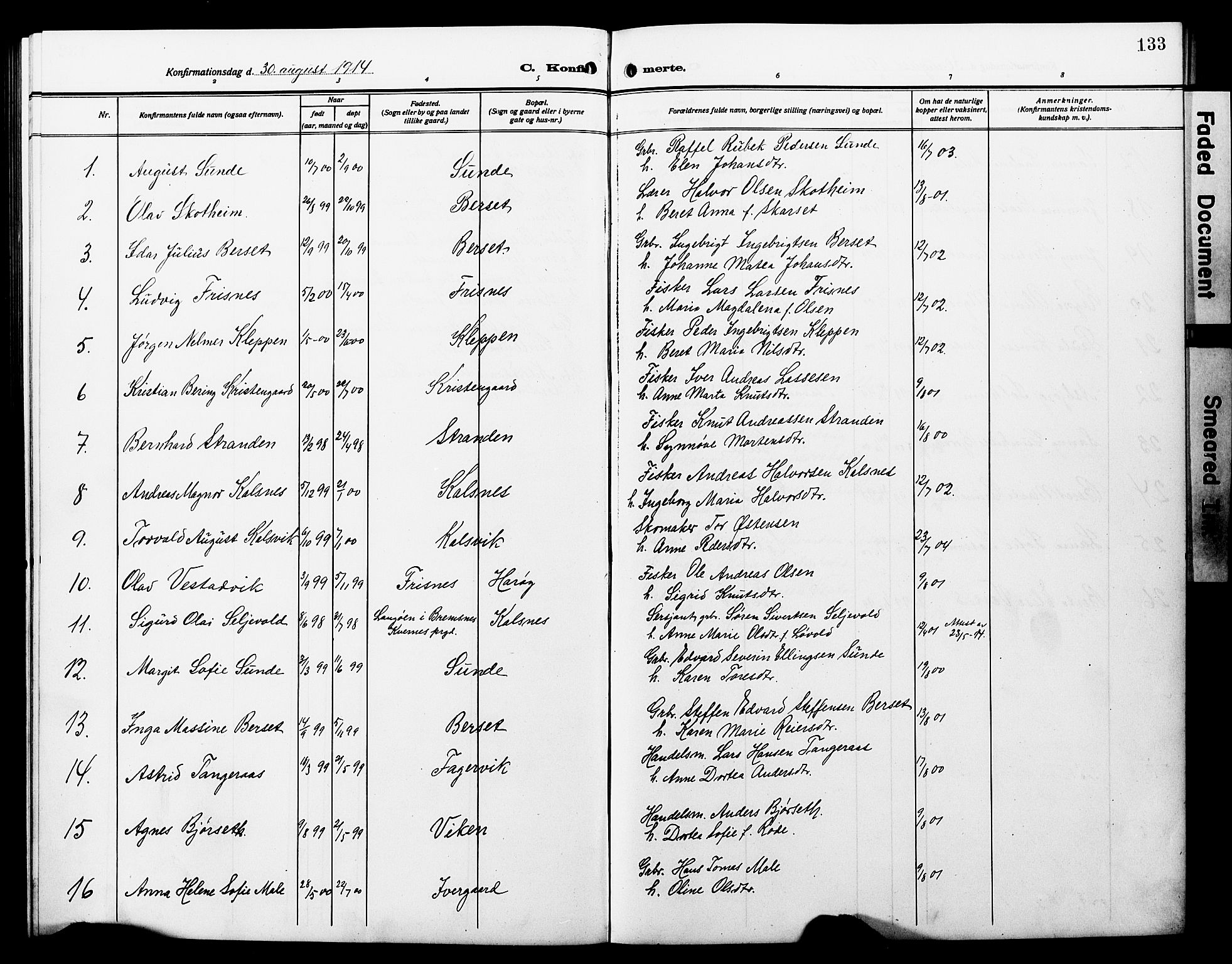 Ministerialprotokoller, klokkerbøker og fødselsregistre - Møre og Romsdal, AV/SAT-A-1454/566/L0774: Klokkerbok nr. 566C03, 1910-1929, s. 133