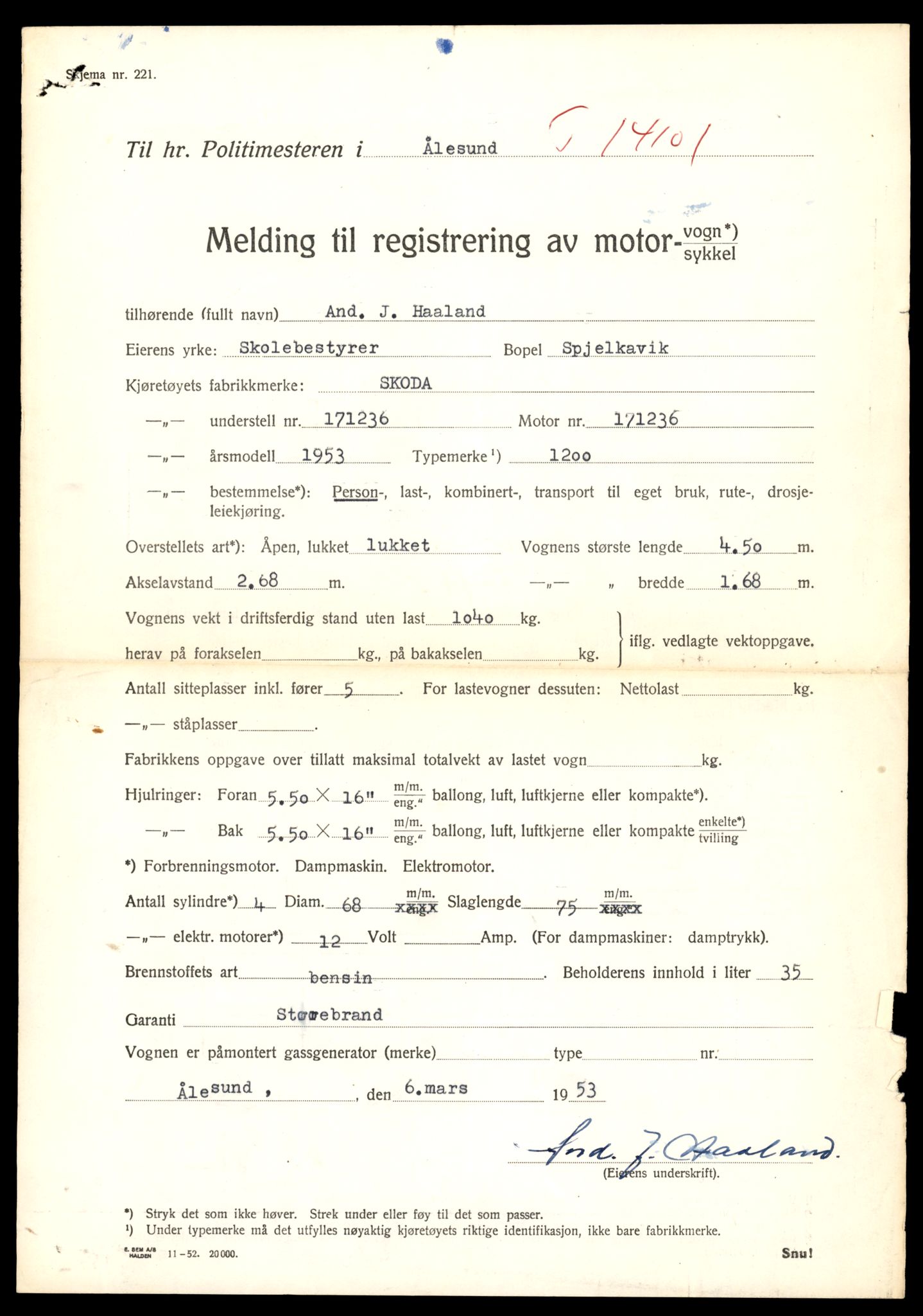 Møre og Romsdal vegkontor - Ålesund trafikkstasjon, AV/SAT-A-4099/F/Fe/L0043: Registreringskort for kjøretøy T 14080 - T 14204, 1927-1998, s. 559