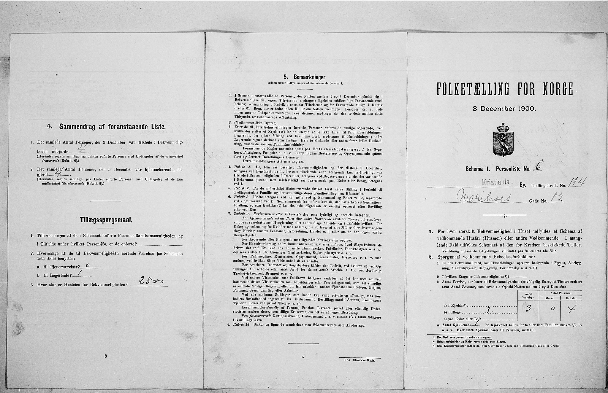 SAO, Folketelling 1900 for 0301 Kristiania kjøpstad, 1900, s. 54955