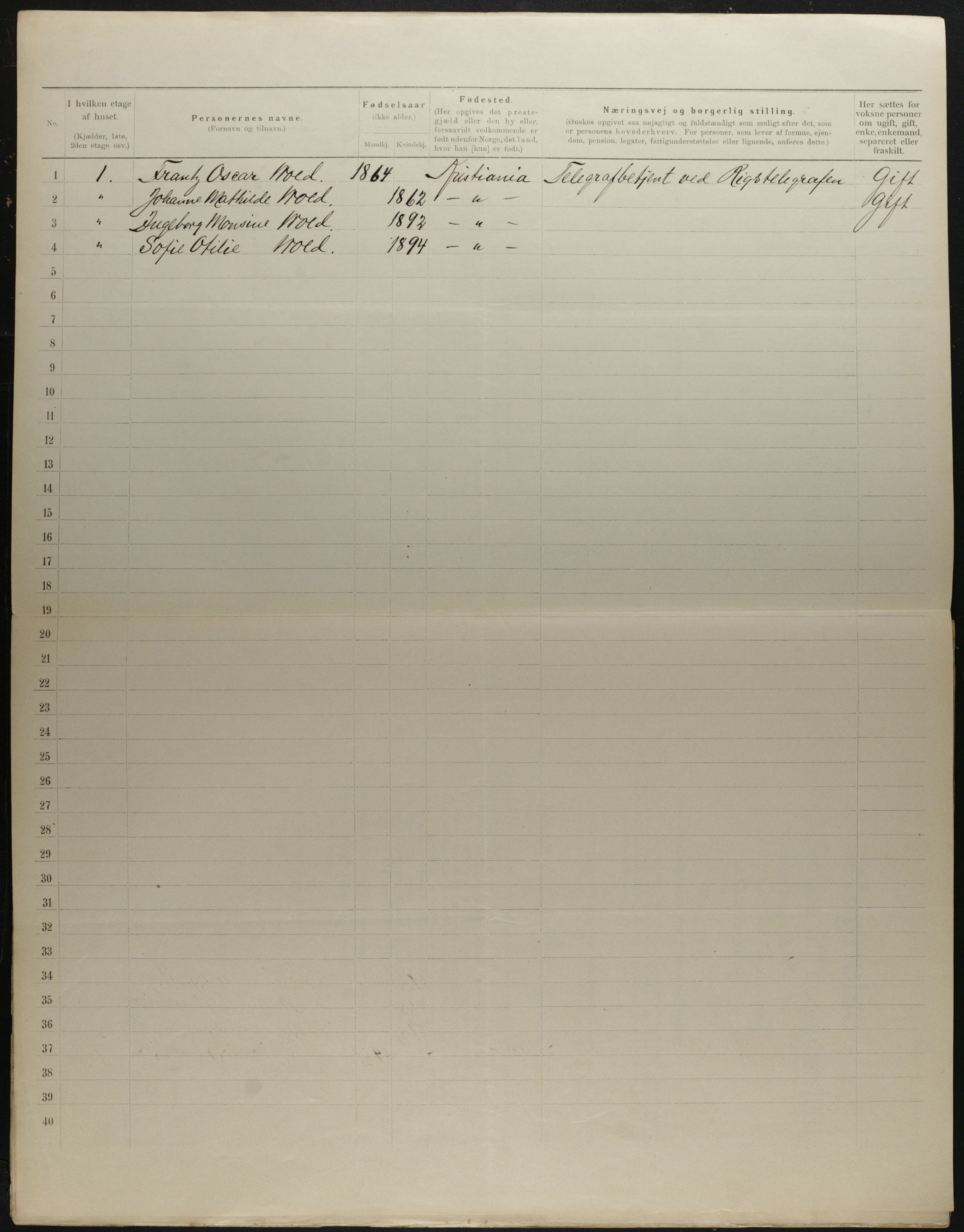 OBA, Kommunal folketelling 31.12.1901 for Kristiania kjøpstad, 1901, s. 4001