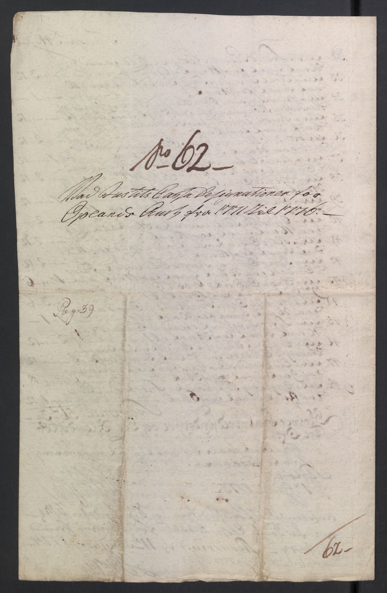 Rentekammeret inntil 1814, Reviderte regnskaper, Mindre regnskaper, AV/RA-EA-4068/Rb/L0014: Opplands amt, 1771-1779, s. 434