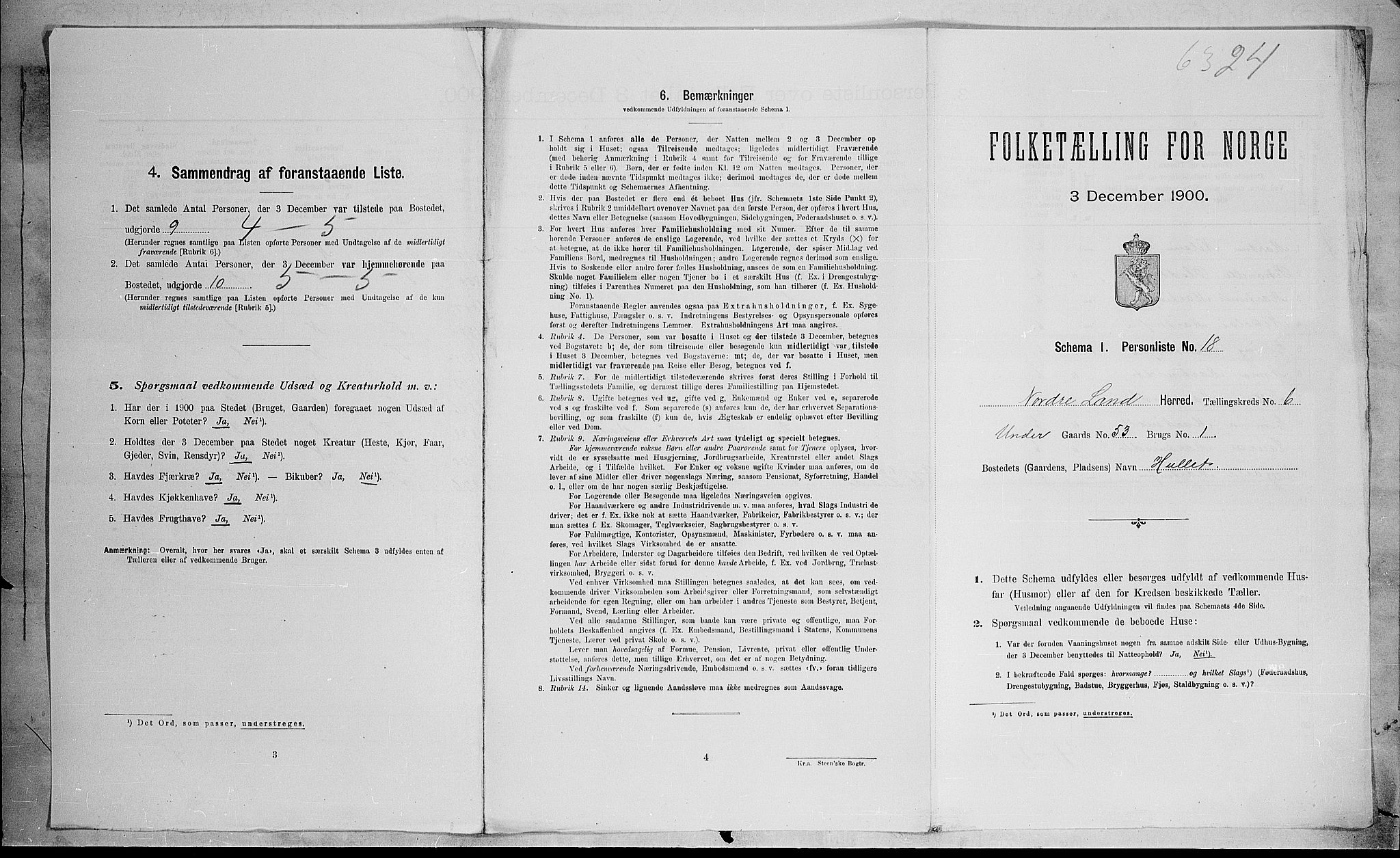 SAH, Folketelling 1900 for 0538 Nordre Land herred, 1900, s. 734