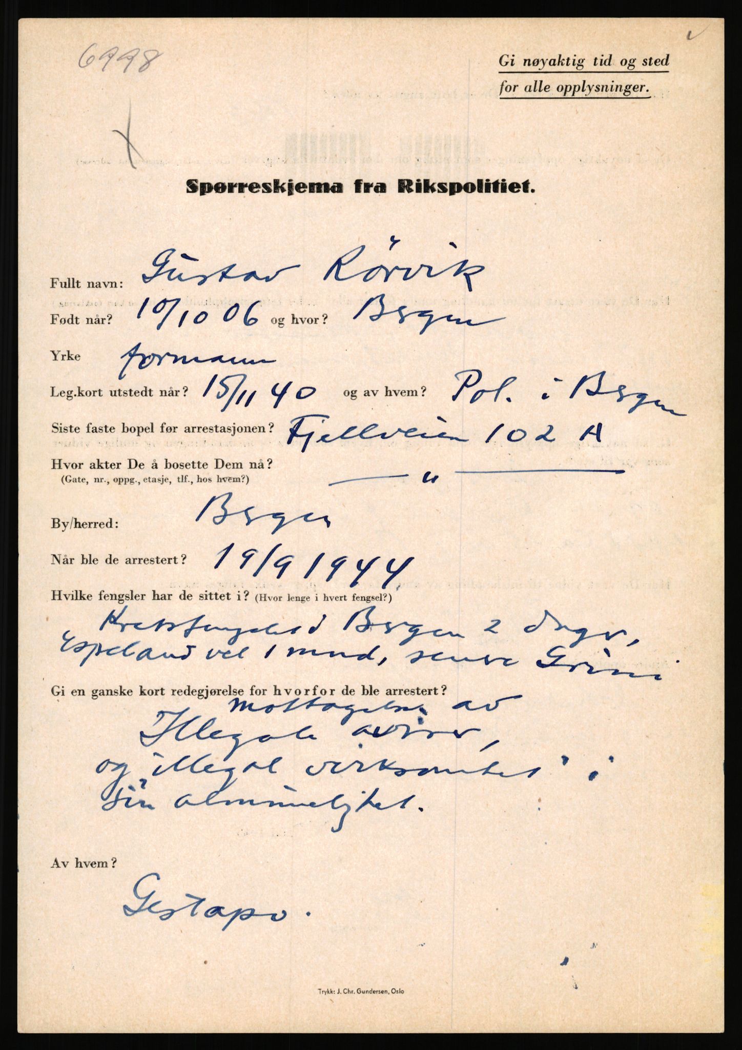 Rikspolitisjefen, AV/RA-S-1560/L/L0014: Pettersen, Aksel - Savosnick, Ernst, 1940-1945, s. 1022