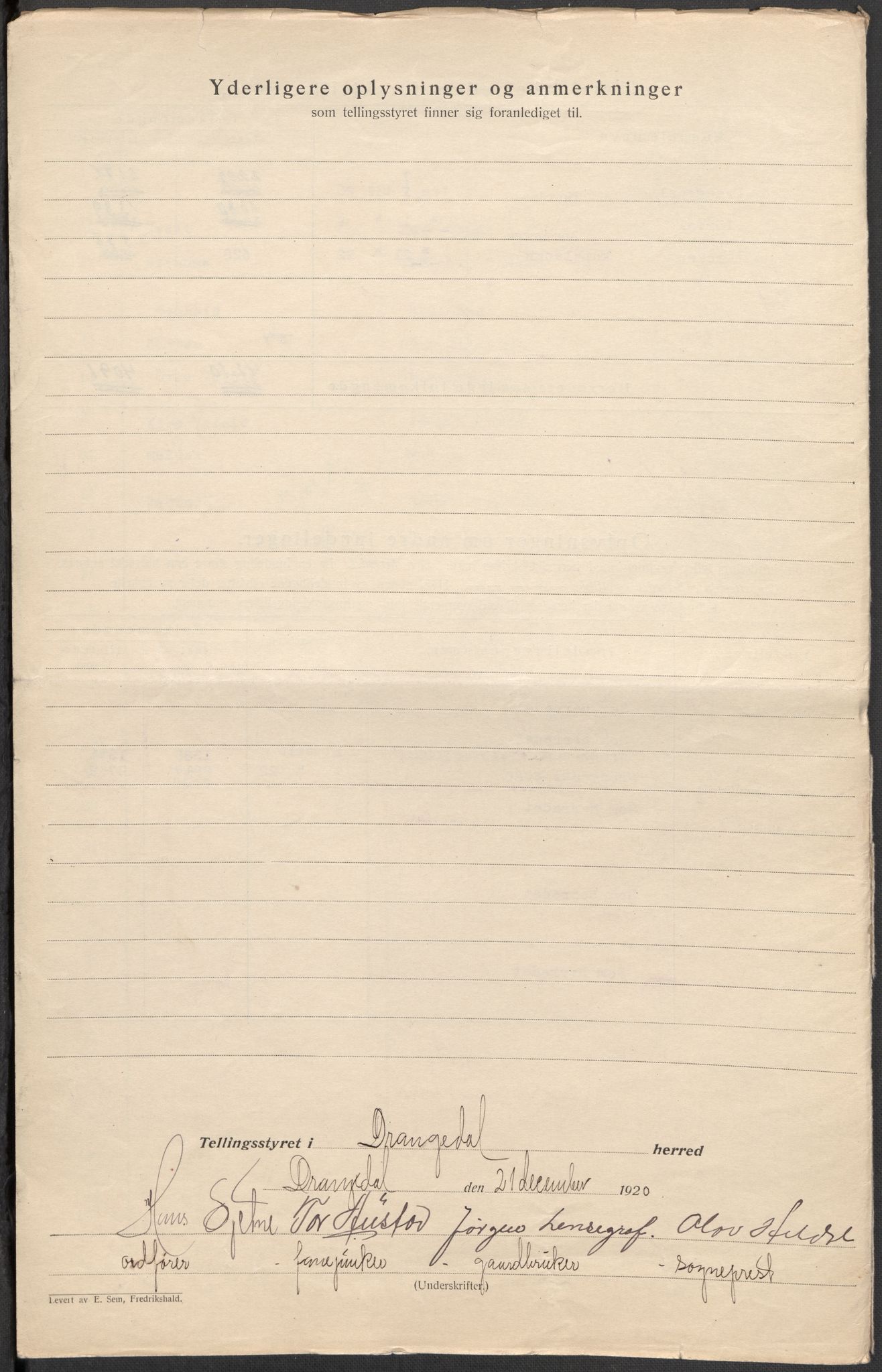 SAKO, Folketelling 1920 for 0817 Drangedal herred, 1920, s. 4