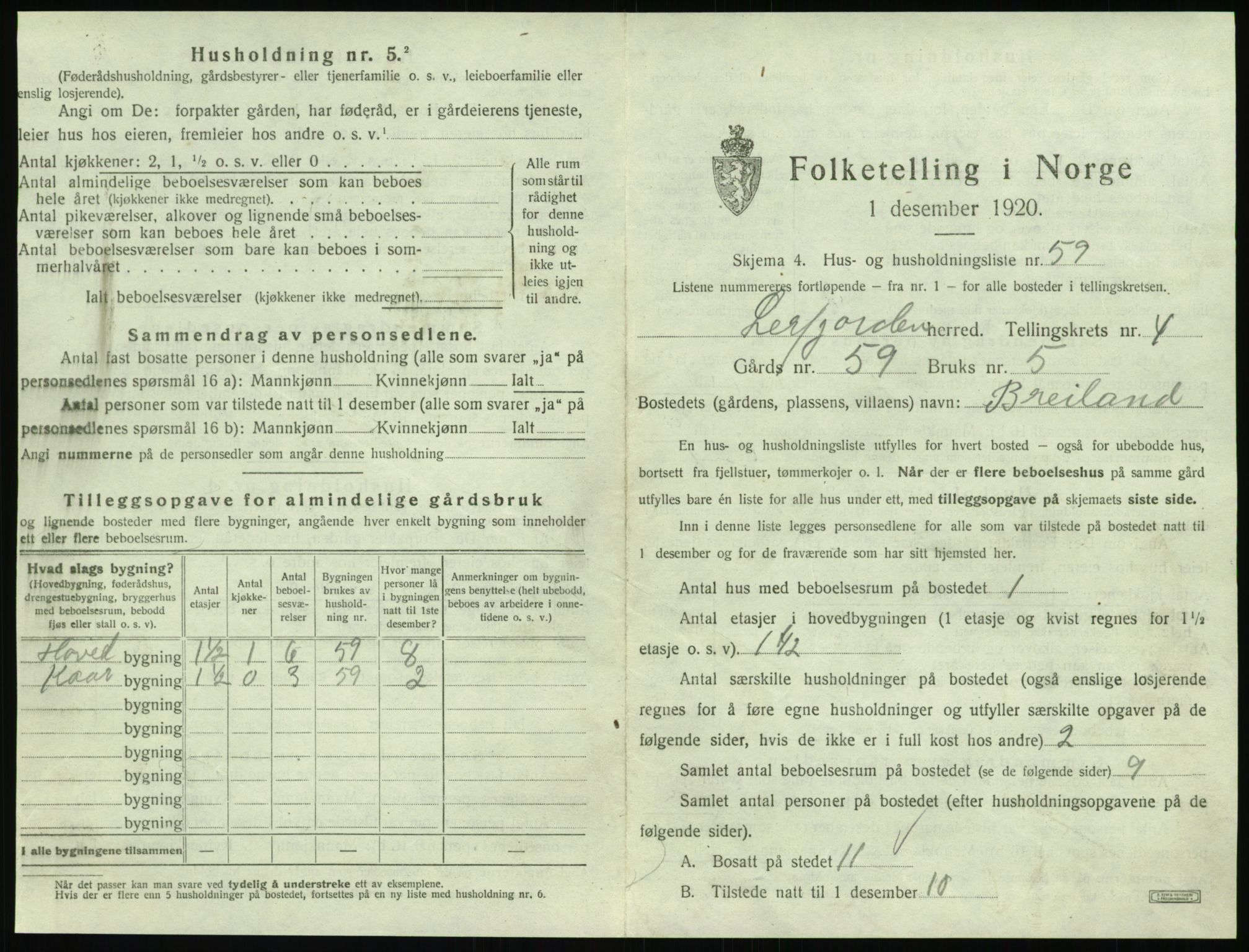 SAT, Folketelling 1920 for 1822 Leirfjord herred, 1920, s. 431