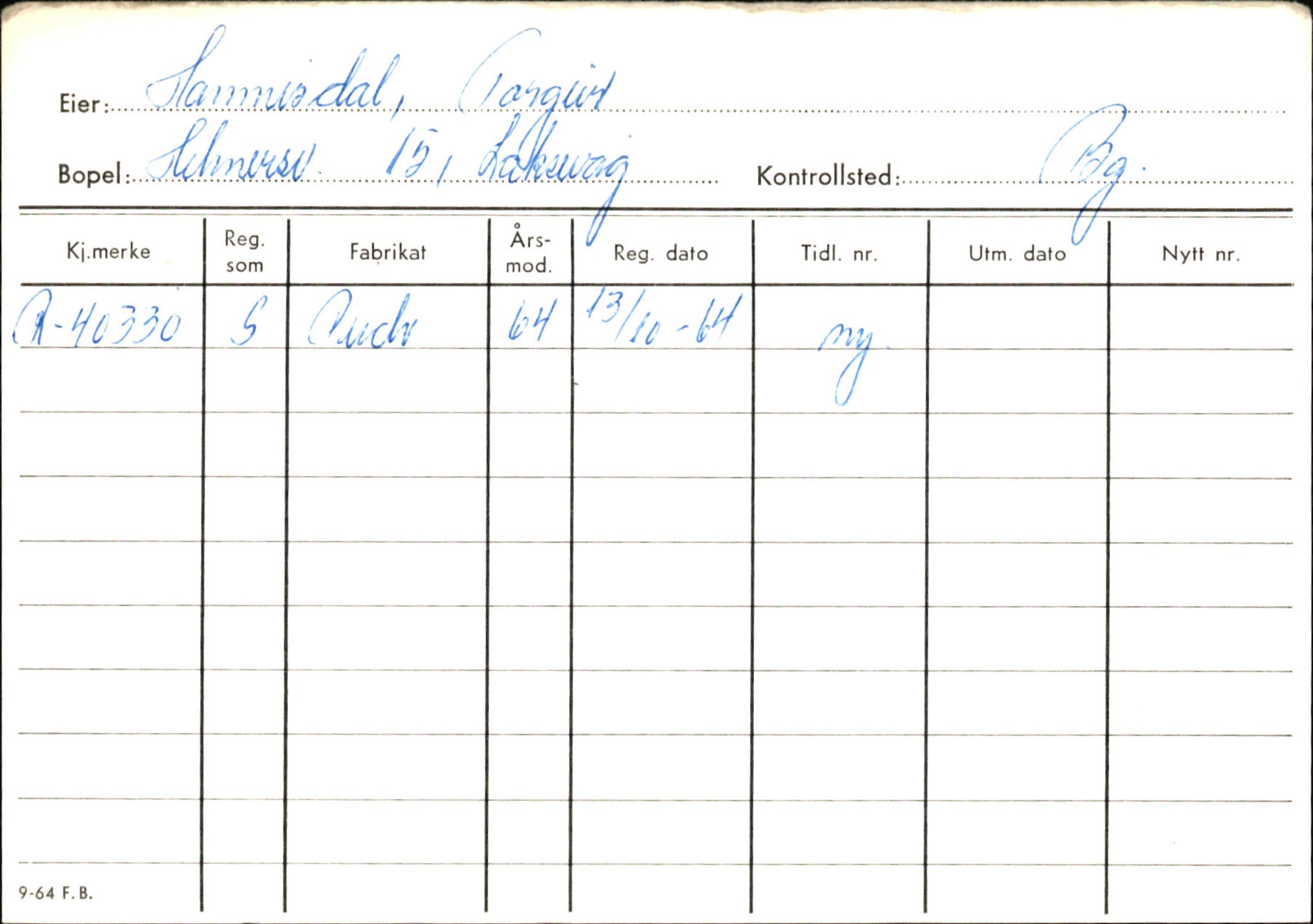 Statens vegvesen, Hordaland vegkontor, SAB/A-5201/2/Ha/L0018: R-eierkort H, 1920-1971, s. 861