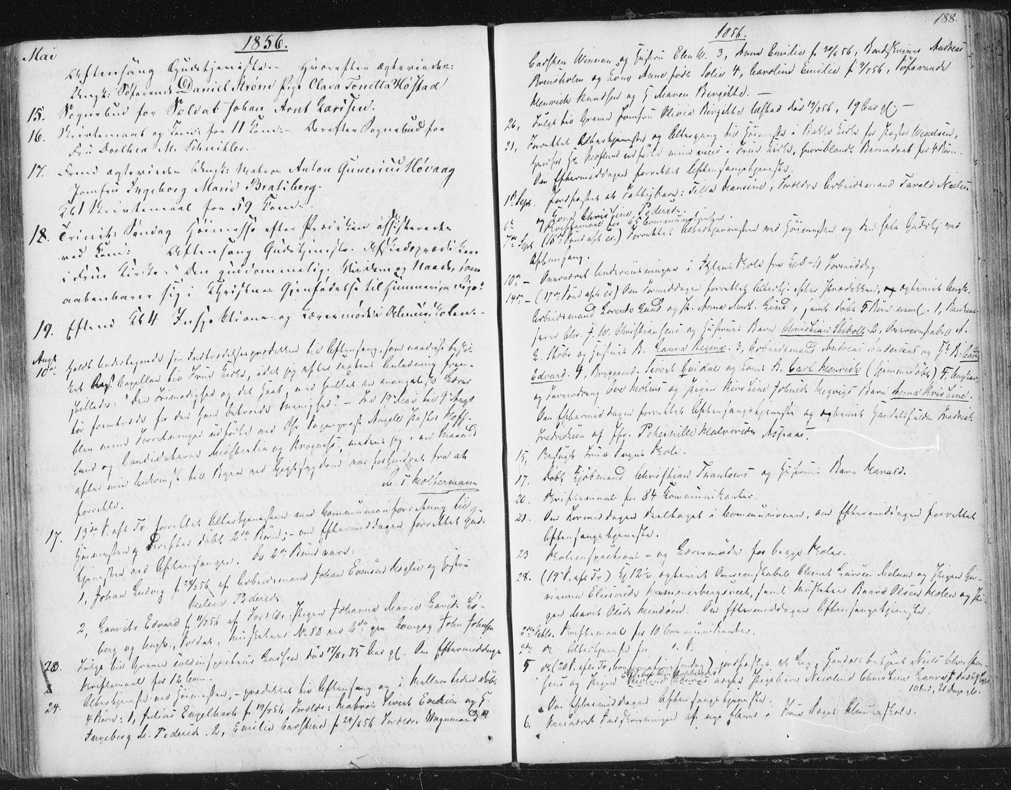 Ministerialprotokoller, klokkerbøker og fødselsregistre - Sør-Trøndelag, SAT/A-1456/602/L0127: Residerende kapellans bok nr. 602B01, 1821-1875, s. 188