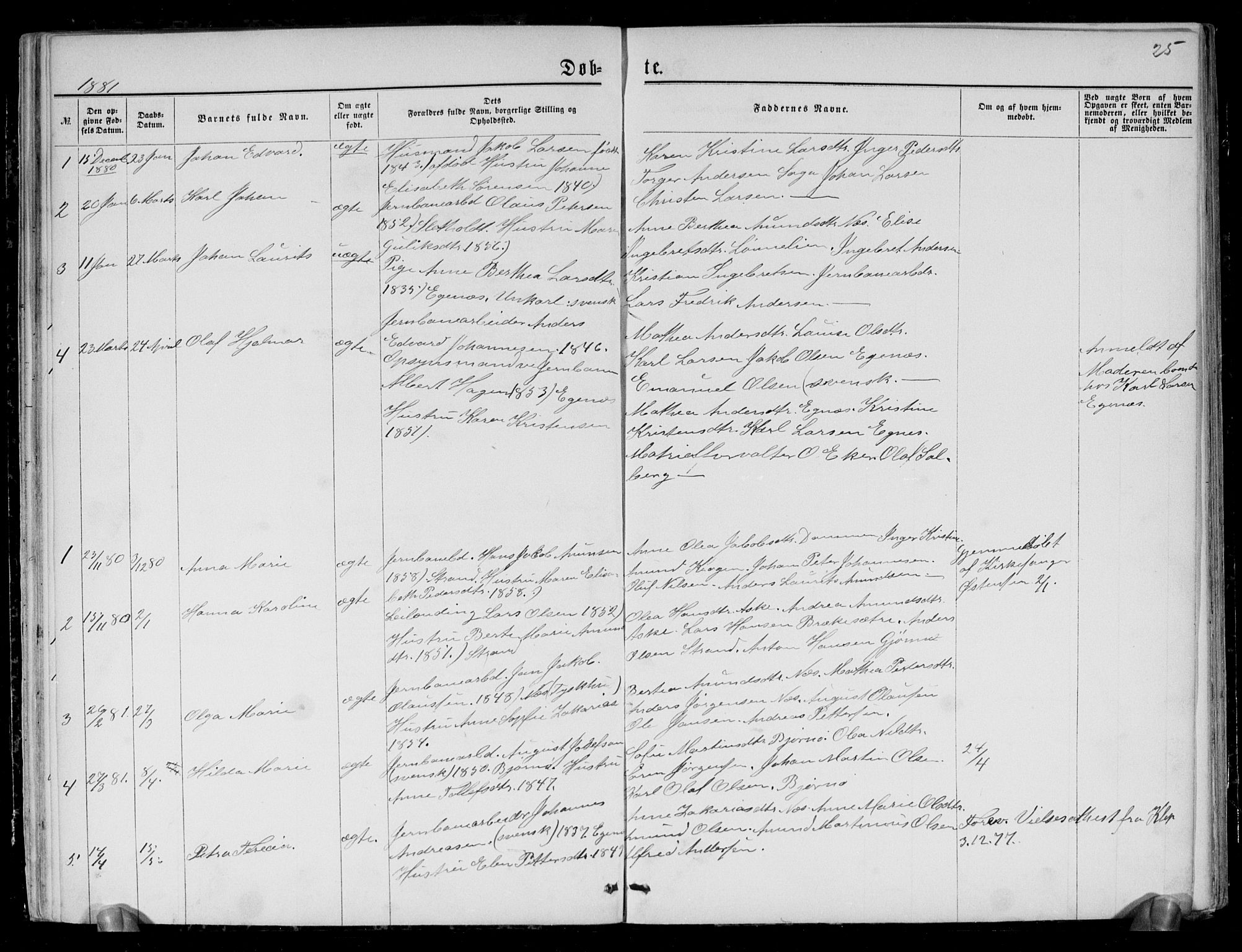 Brunlanes kirkebøker, AV/SAKO-A-342/G/Gc/L0001: Klokkerbok nr. III 1, 1866-1890, s. 25