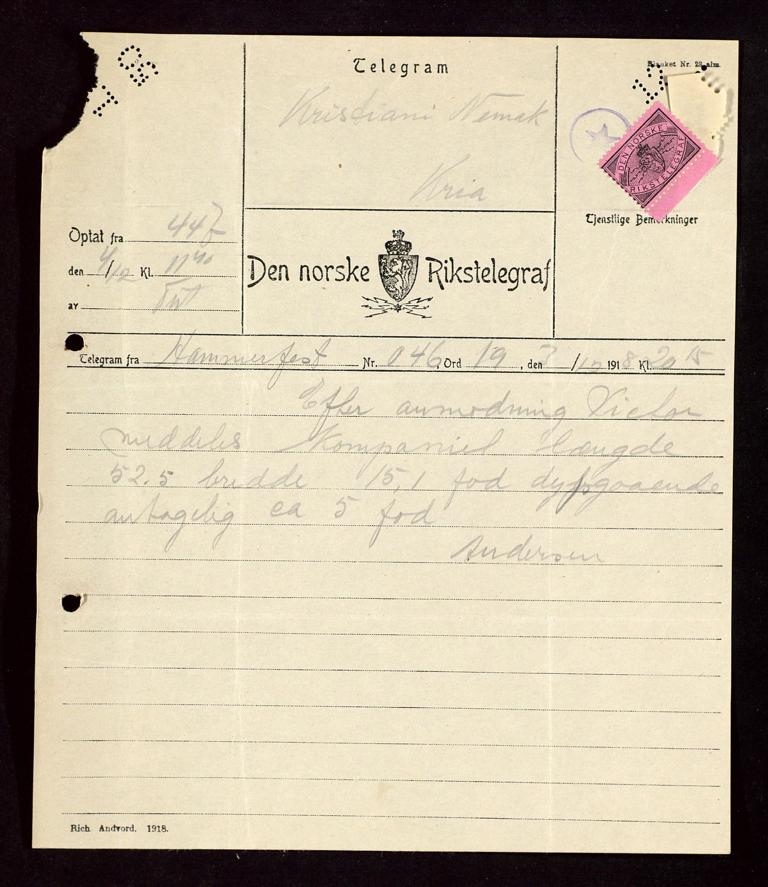 Pa 1521 - A/S Norske Shell, AV/SAST-A-101915/E/Ea/Eaa/L0004: Sjefskorrespondanse, 1918, s. 300