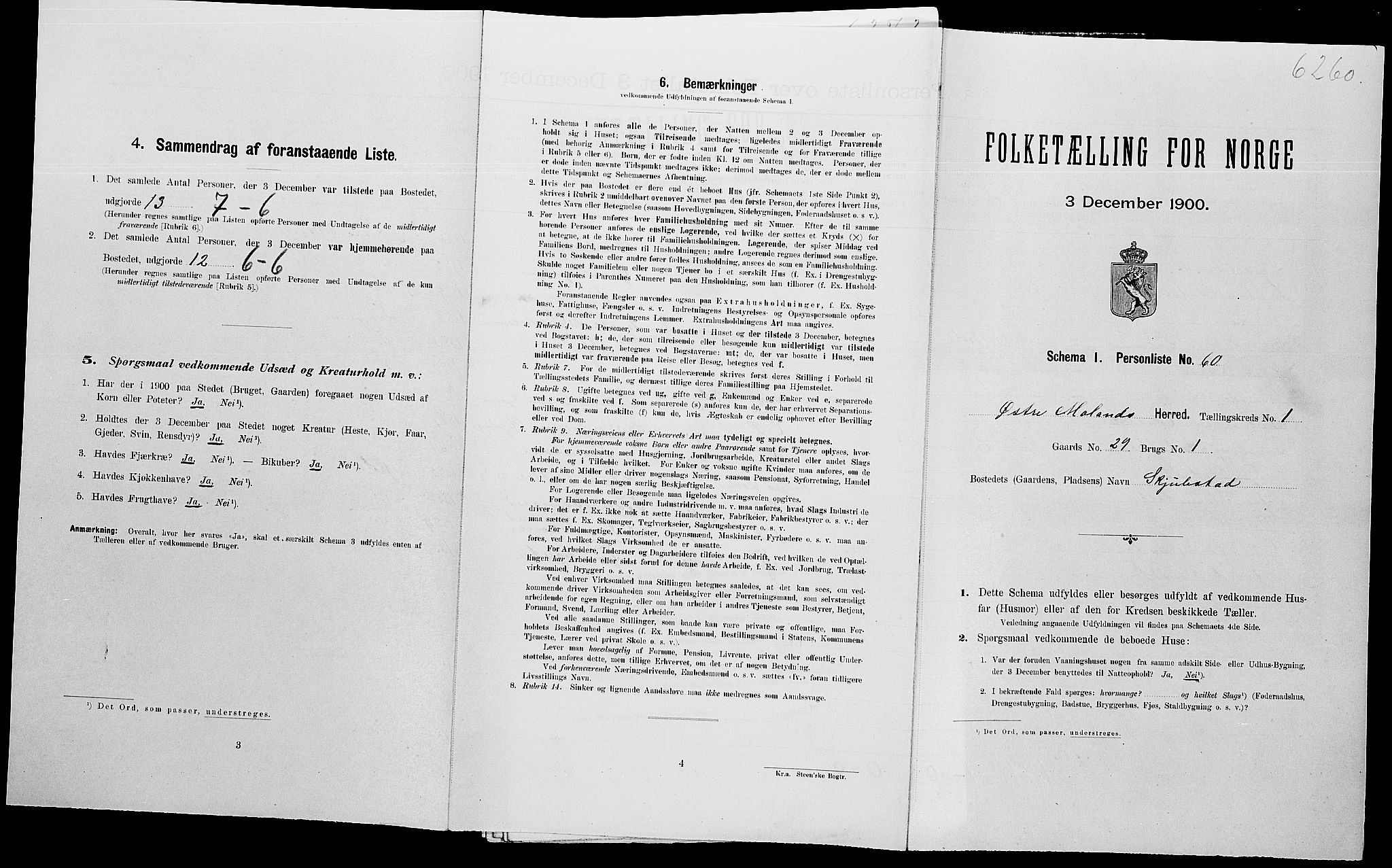 SAK, Folketelling 1900 for 0918 Austre Moland herred, 1900, s. 194