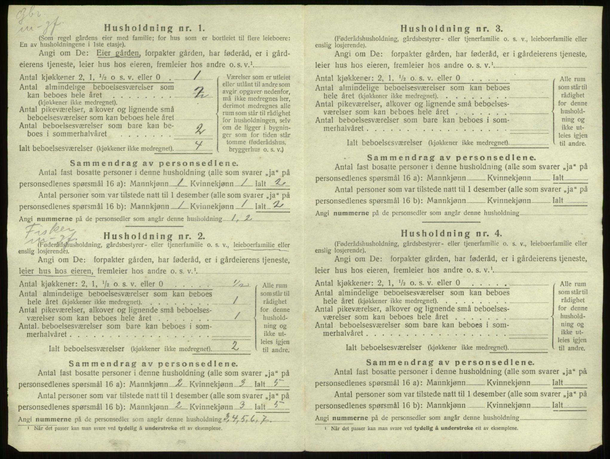 SAB, Folketelling 1920 for 1439 Sør-Vågsøy herred, 1920, s. 34