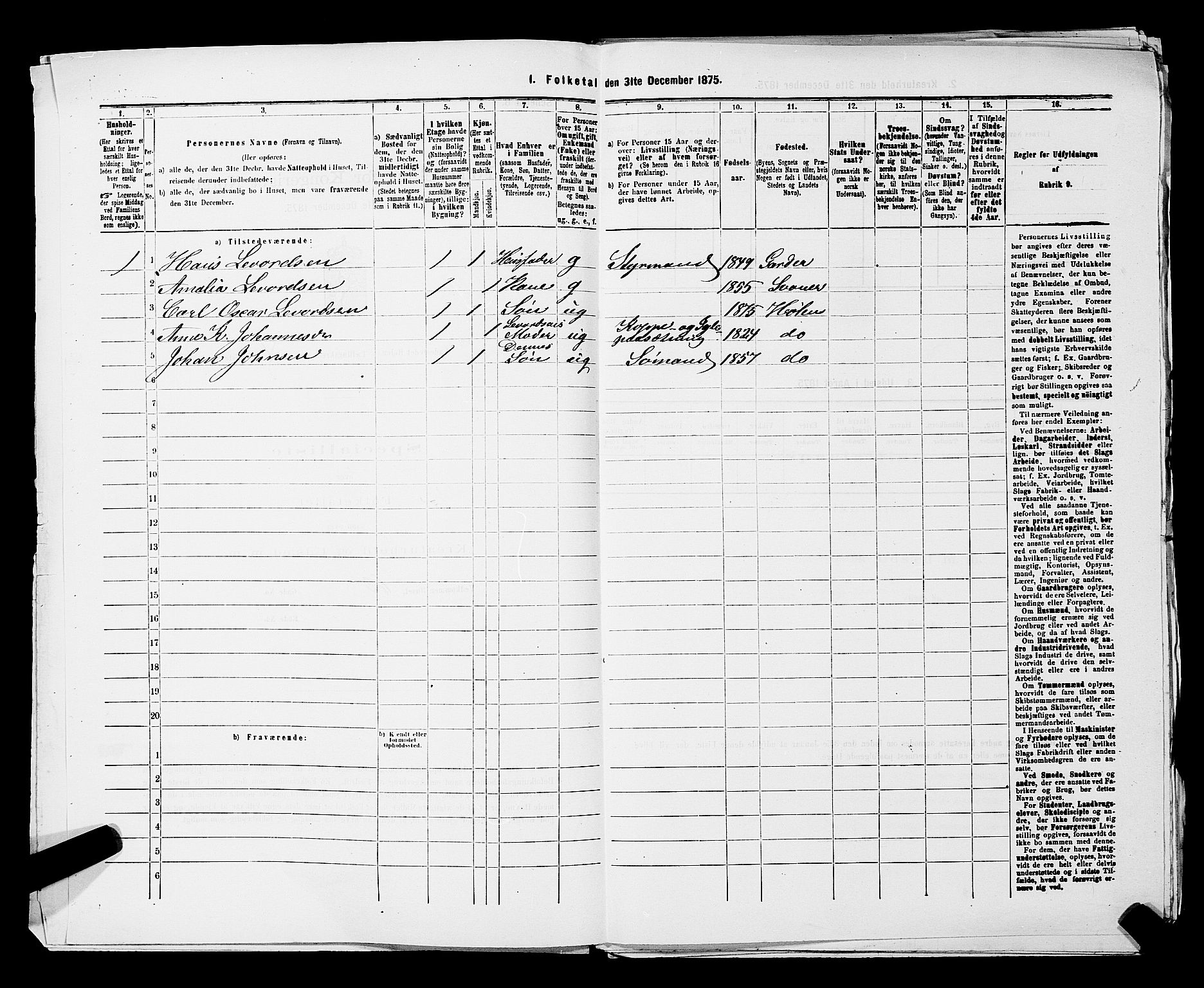 RA, Folketelling 1875 for 0204B Vestby prestegjeld, Hølen ladested, 1875, s. 8