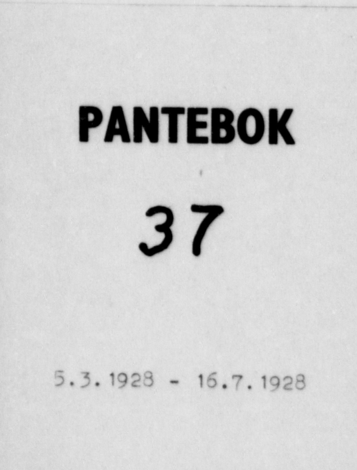 Toten tingrett, SAH/TING-006/H/Hb/Hba/L0037: Pantebok nr. 37, 1928-1928