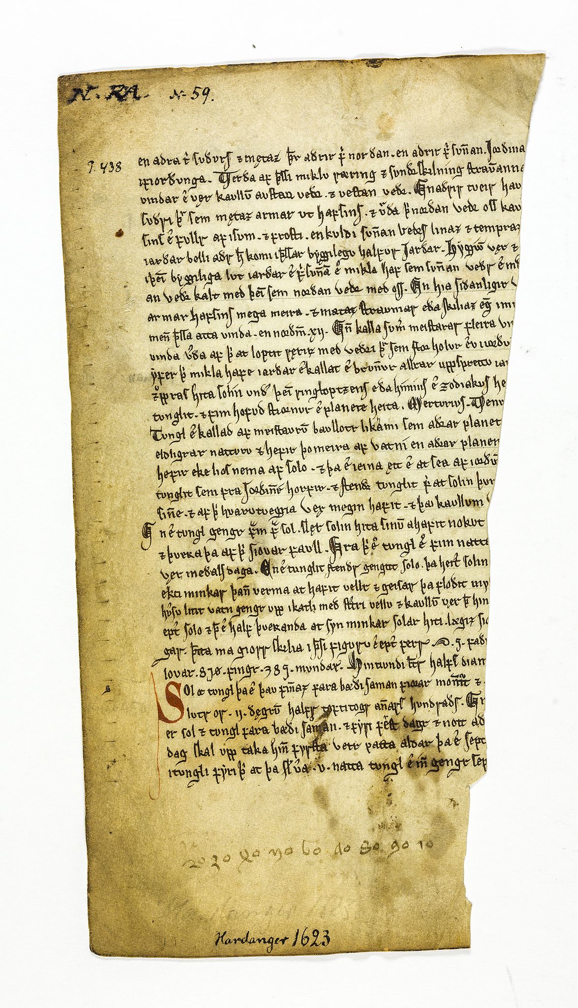 Riksarkivets diplomsamling, RA/EA-5965/F26/L0005: Norrøne membranfragmenter bestand 51-66, 1100-1536, s. 97