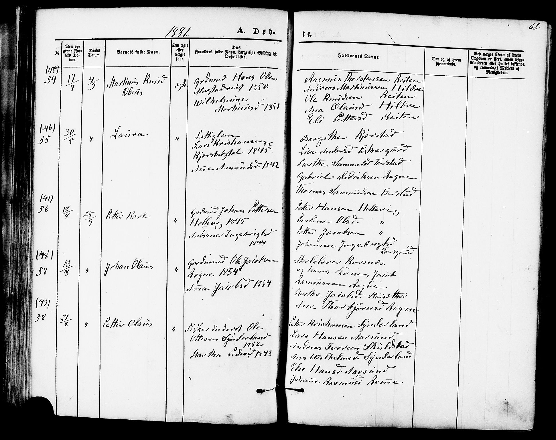 Ministerialprotokoller, klokkerbøker og fødselsregistre - Møre og Romsdal, SAT/A-1454/536/L0500: Ministerialbok nr. 536A09, 1876-1889, s. 68