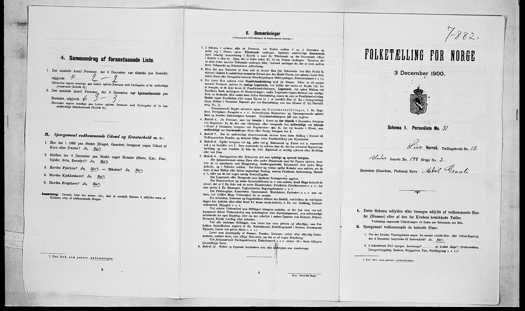 RA, Folketelling 1900 for 0626 Lier herred, 1900, s. 2076