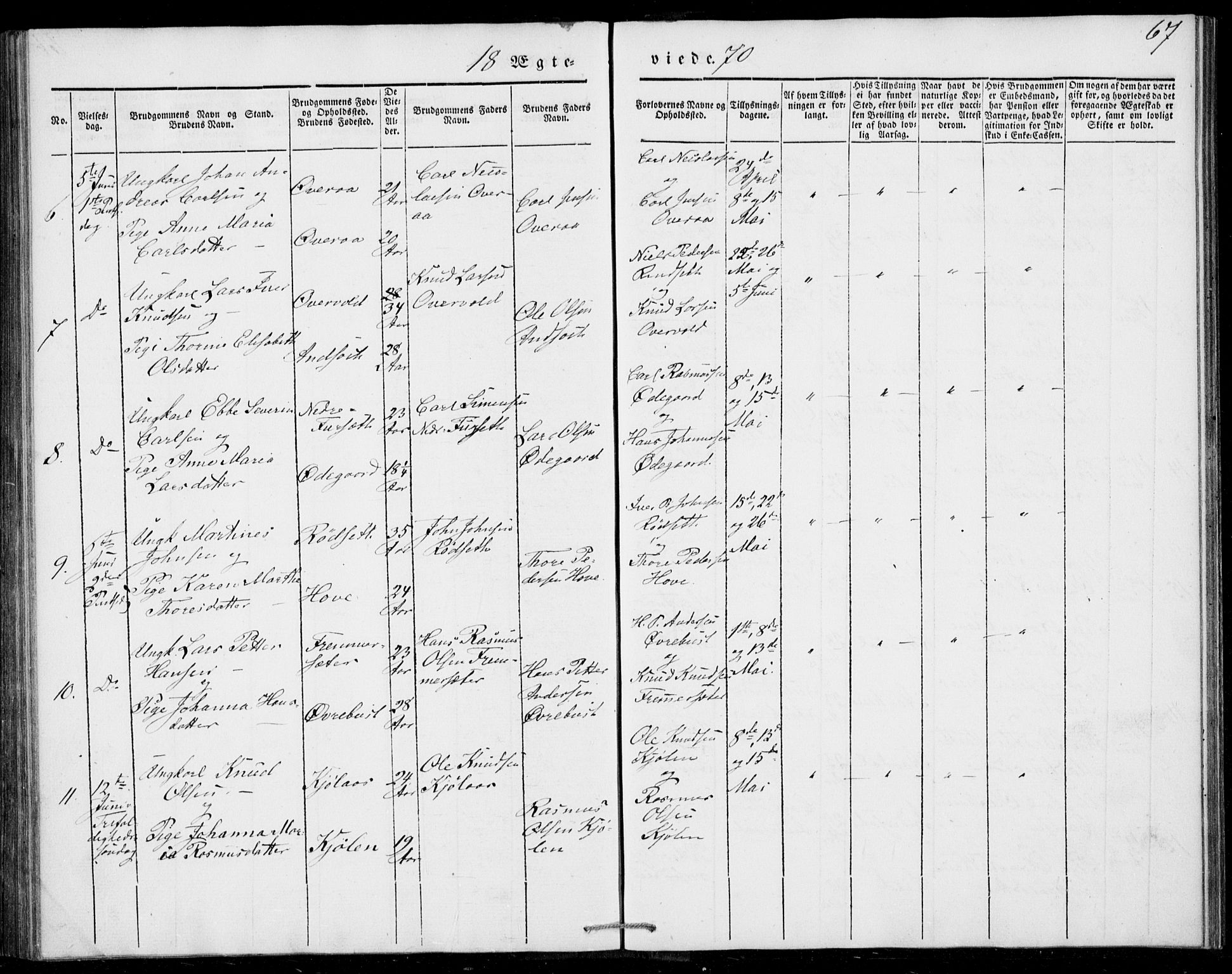 Ministerialprotokoller, klokkerbøker og fødselsregistre - Møre og Romsdal, AV/SAT-A-1454/520/L0276: Ministerialbok nr. 520A06, 1844-1881, s. 67