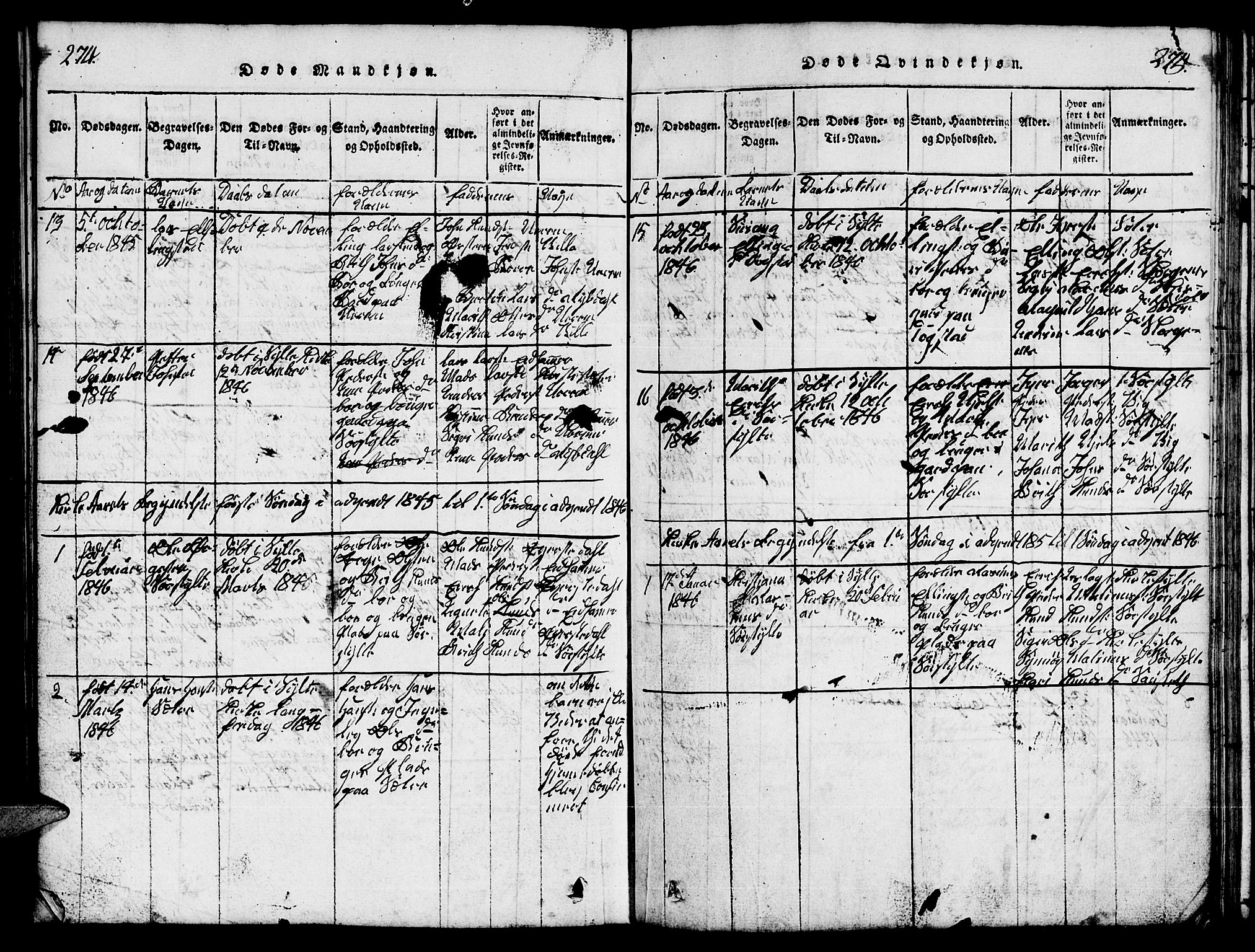 Ministerialprotokoller, klokkerbøker og fødselsregistre - Møre og Romsdal, AV/SAT-A-1454/541/L0546: Klokkerbok nr. 541C01, 1818-1856, s. 274-275