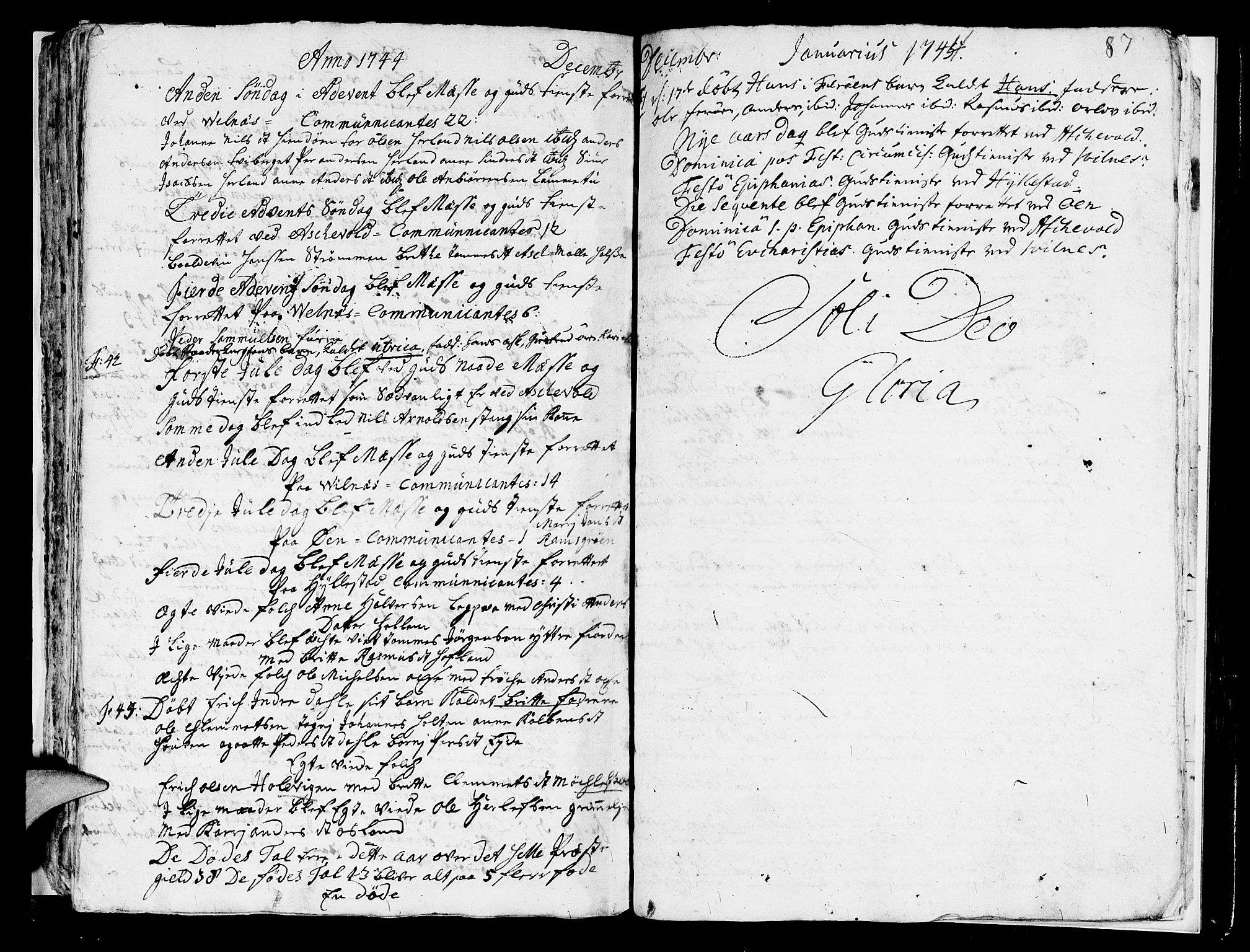 Askvoll sokneprestembete, SAB/A-79501/H/Haa/Haaa/L0007: Ministerialbok nr. A 7, 1739-1748, s. 87