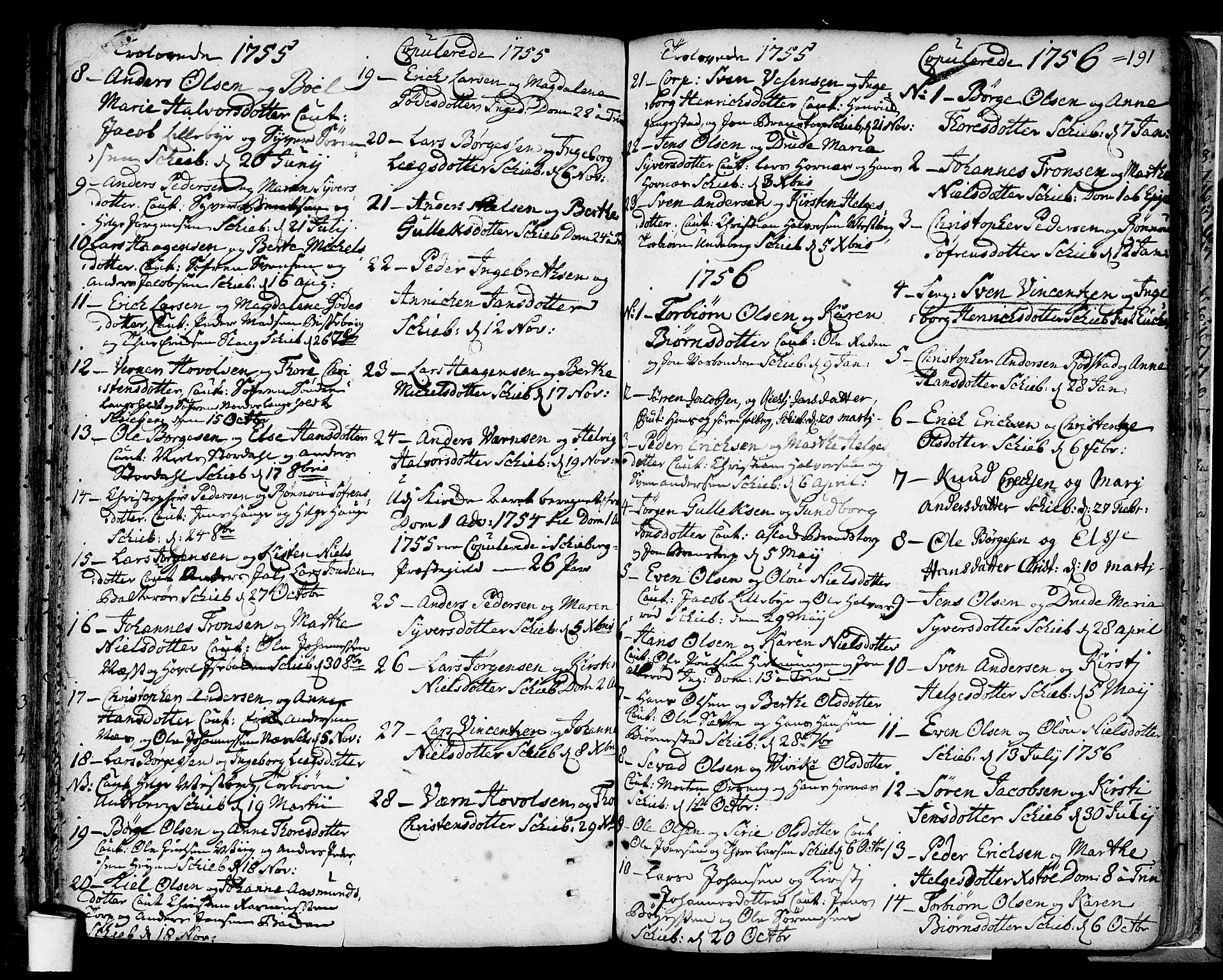Skjeberg prestekontor Kirkebøker, AV/SAO-A-10923/F/Fa/L0002: Ministerialbok nr. I 2, 1726-1791, s. 191