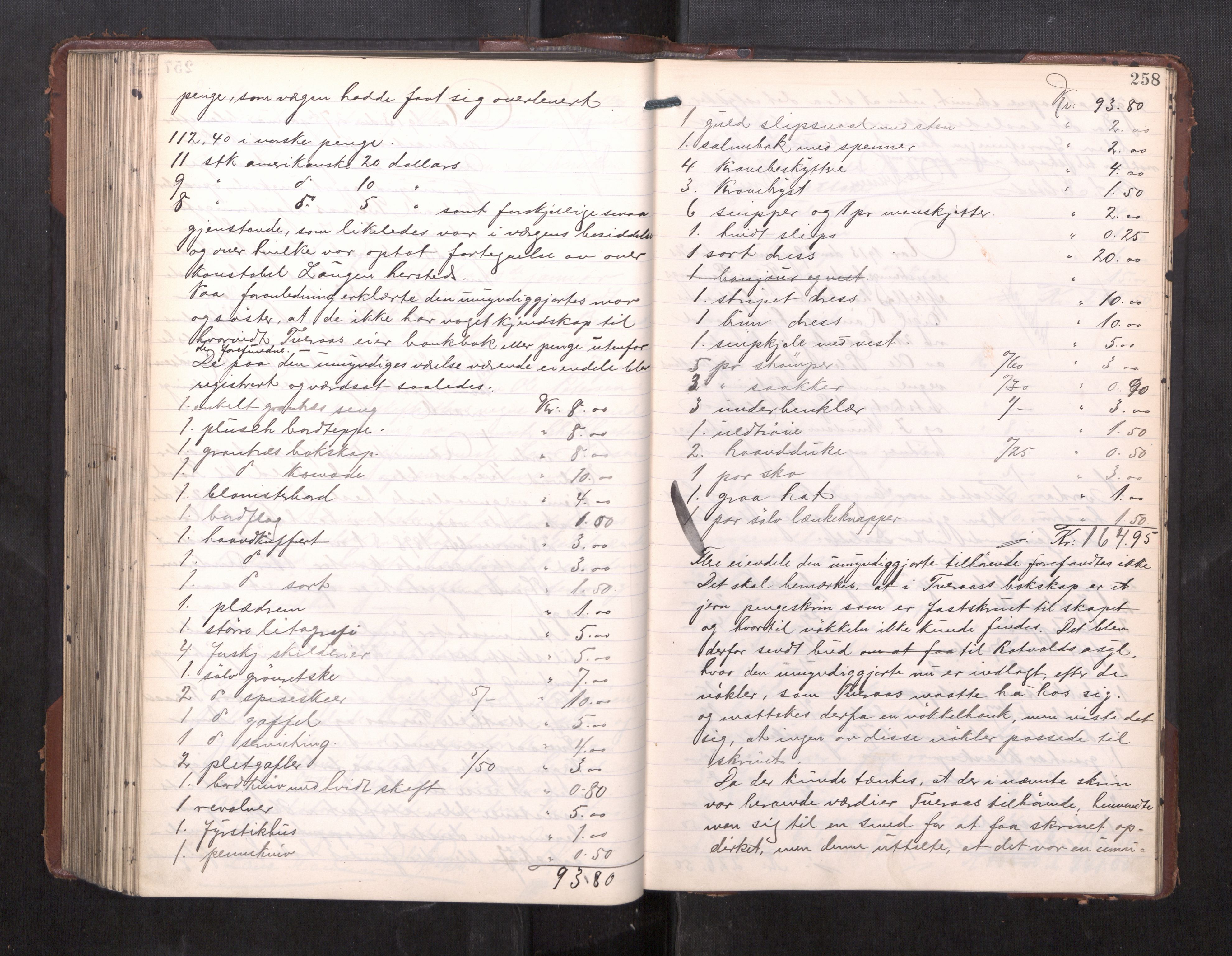 Trondheim byfogd, AV/SAT-A-0003/1/3/3C/L0030: Skifteregistreringsprotokoll - 29/8-26/9. (u/ register), 1910-1913, s. 258