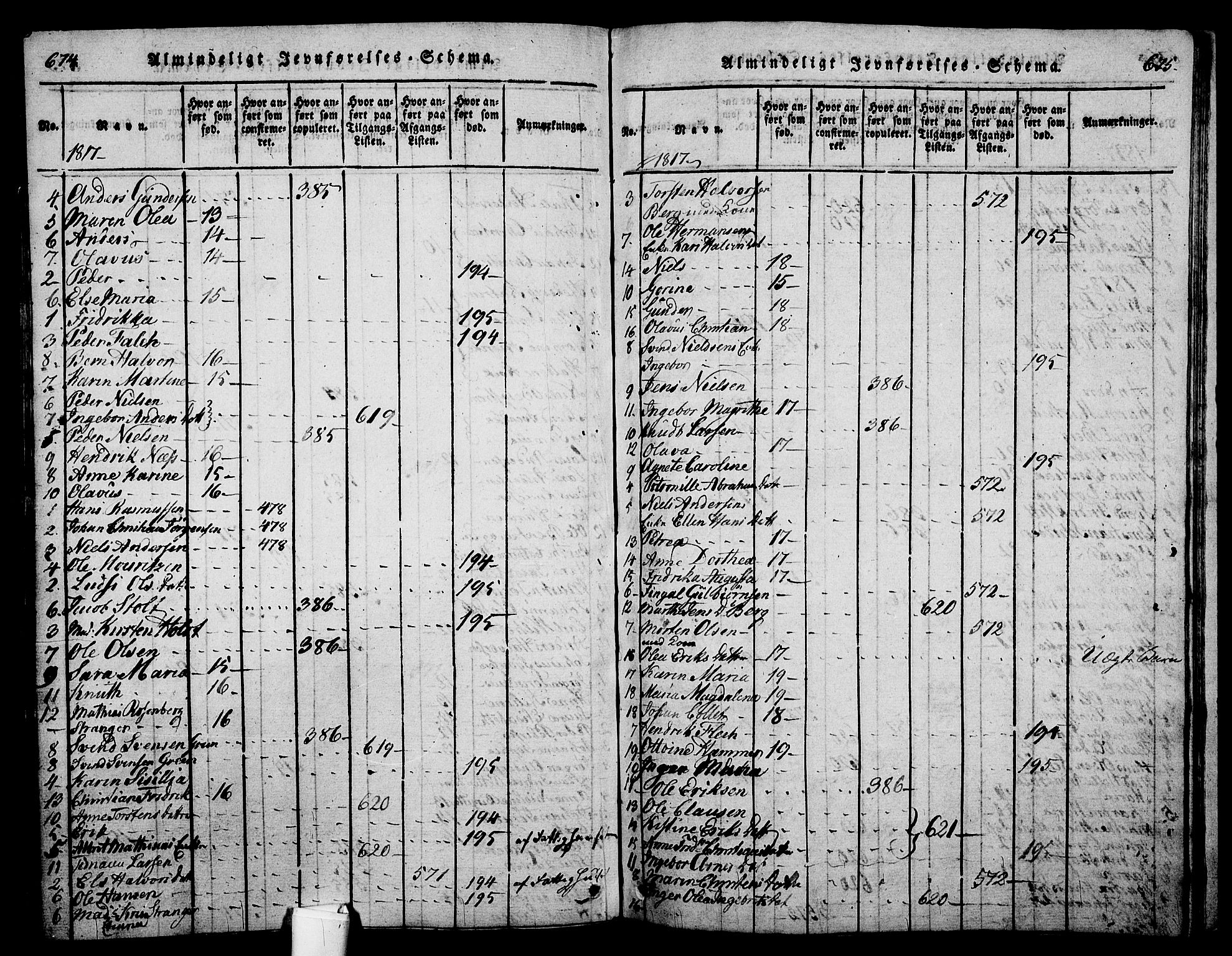 Holmestrand kirkebøker, SAKO/A-346/G/Ga/L0001: Klokkerbok nr. 1, 1814-1848, s. 674-675