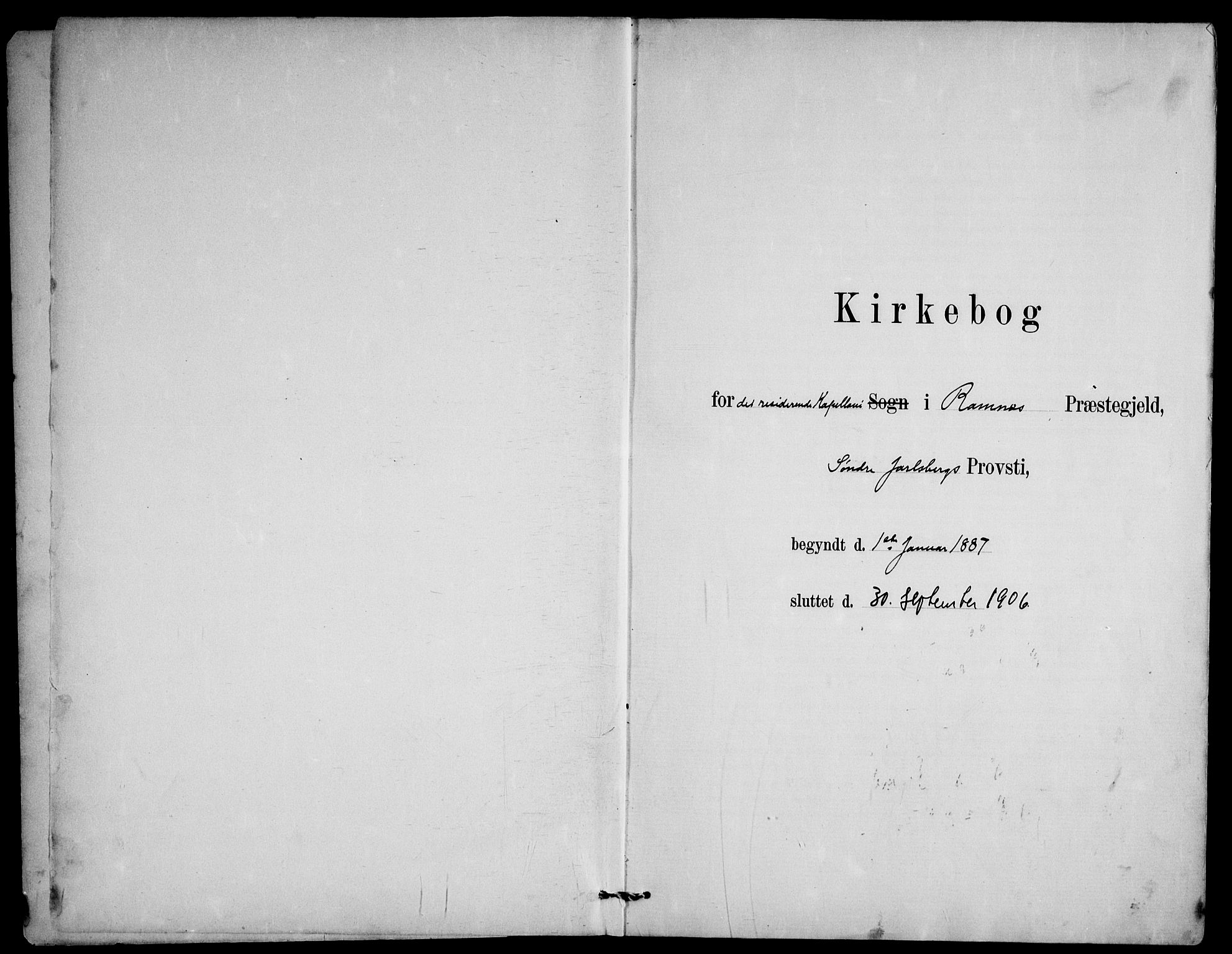 Ramnes kirkebøker, SAKO/A-314/F/Fd/L0003: Residerende kapellans bok nr. IV 3, 1887-1907