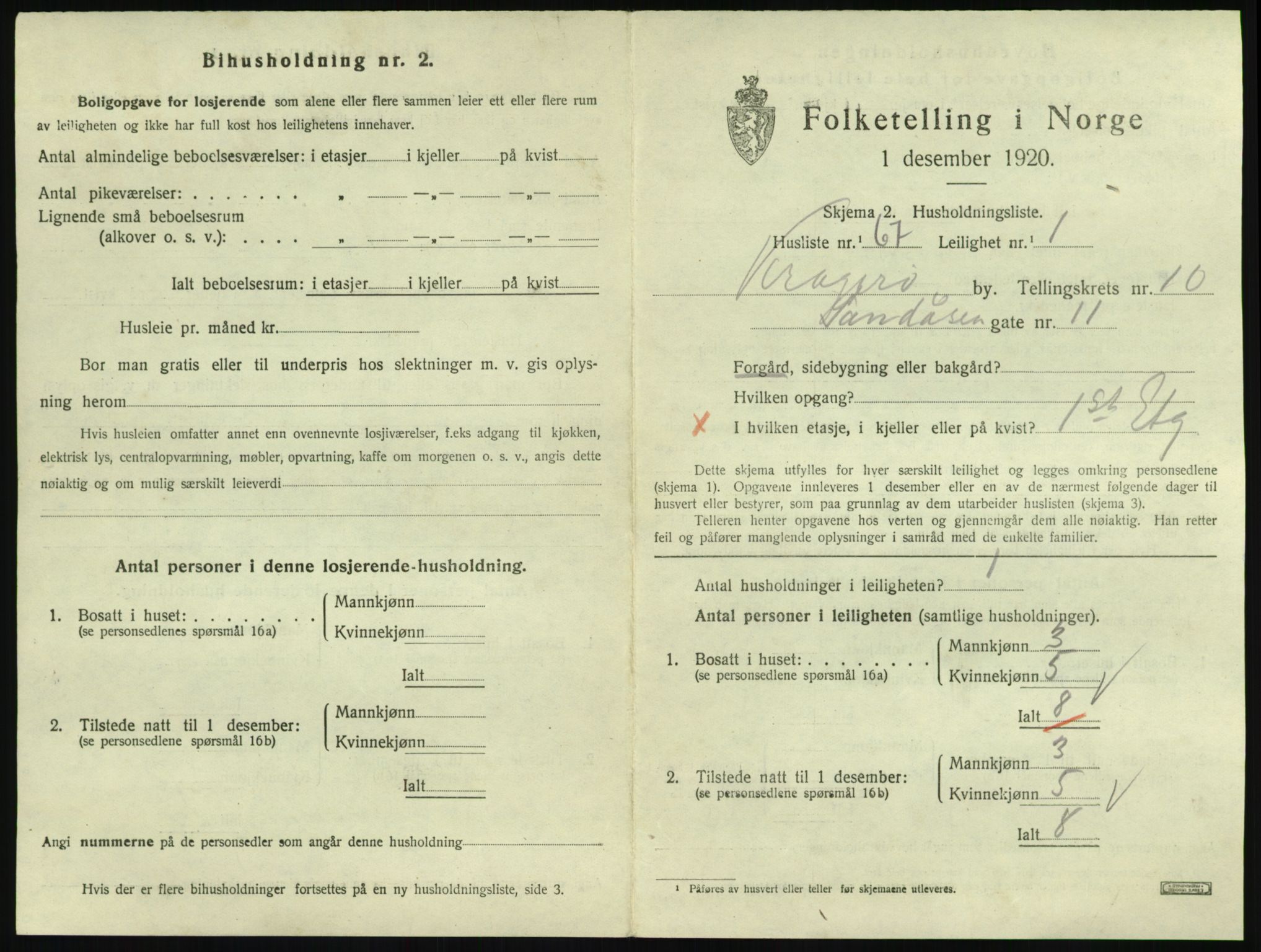 SAKO, Folketelling 1920 for 0801 Kragerø kjøpstad, 1920, s. 4361