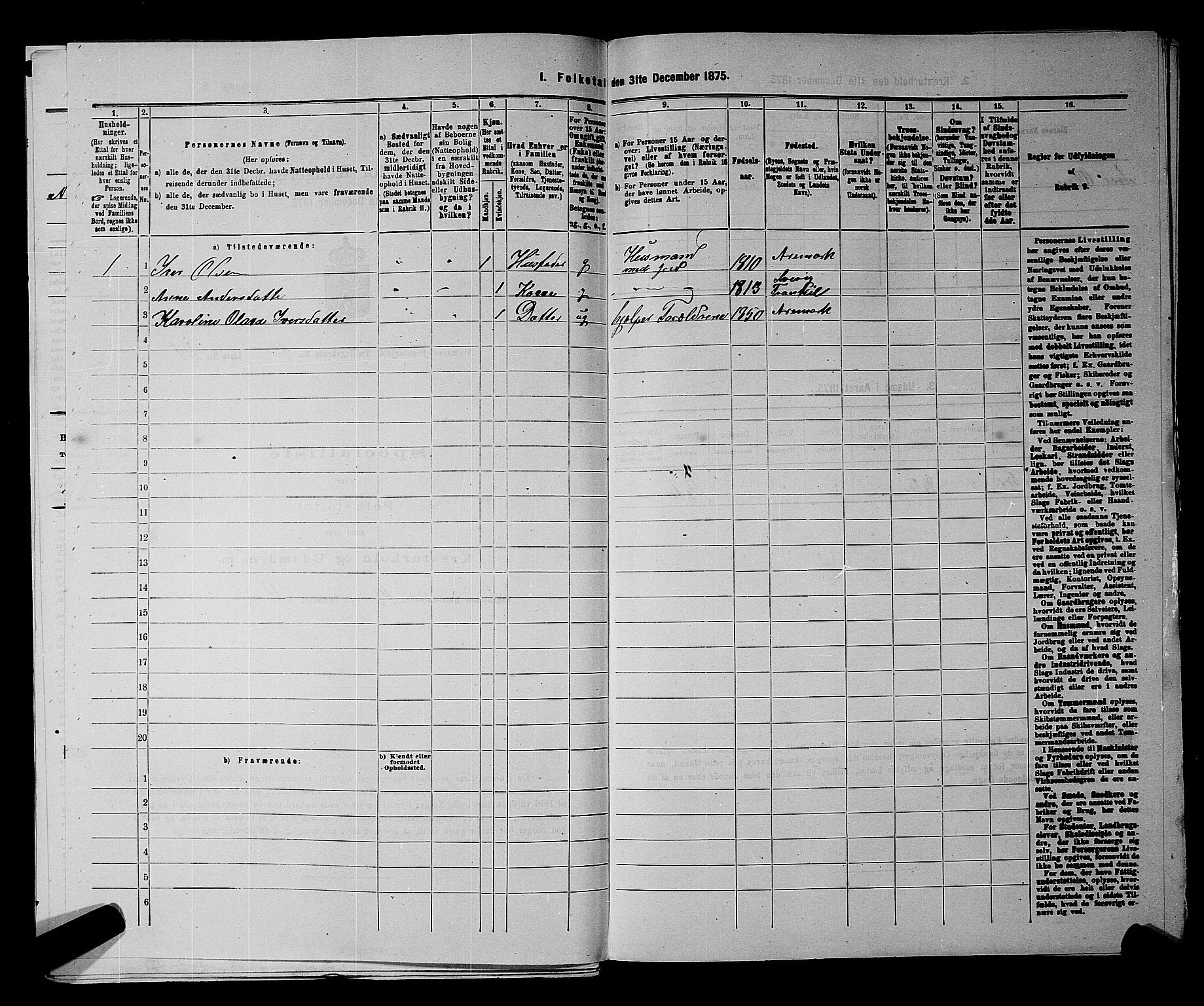 RA, Folketelling 1875 for 0118P Aremark prestegjeld, 1875, s. 172