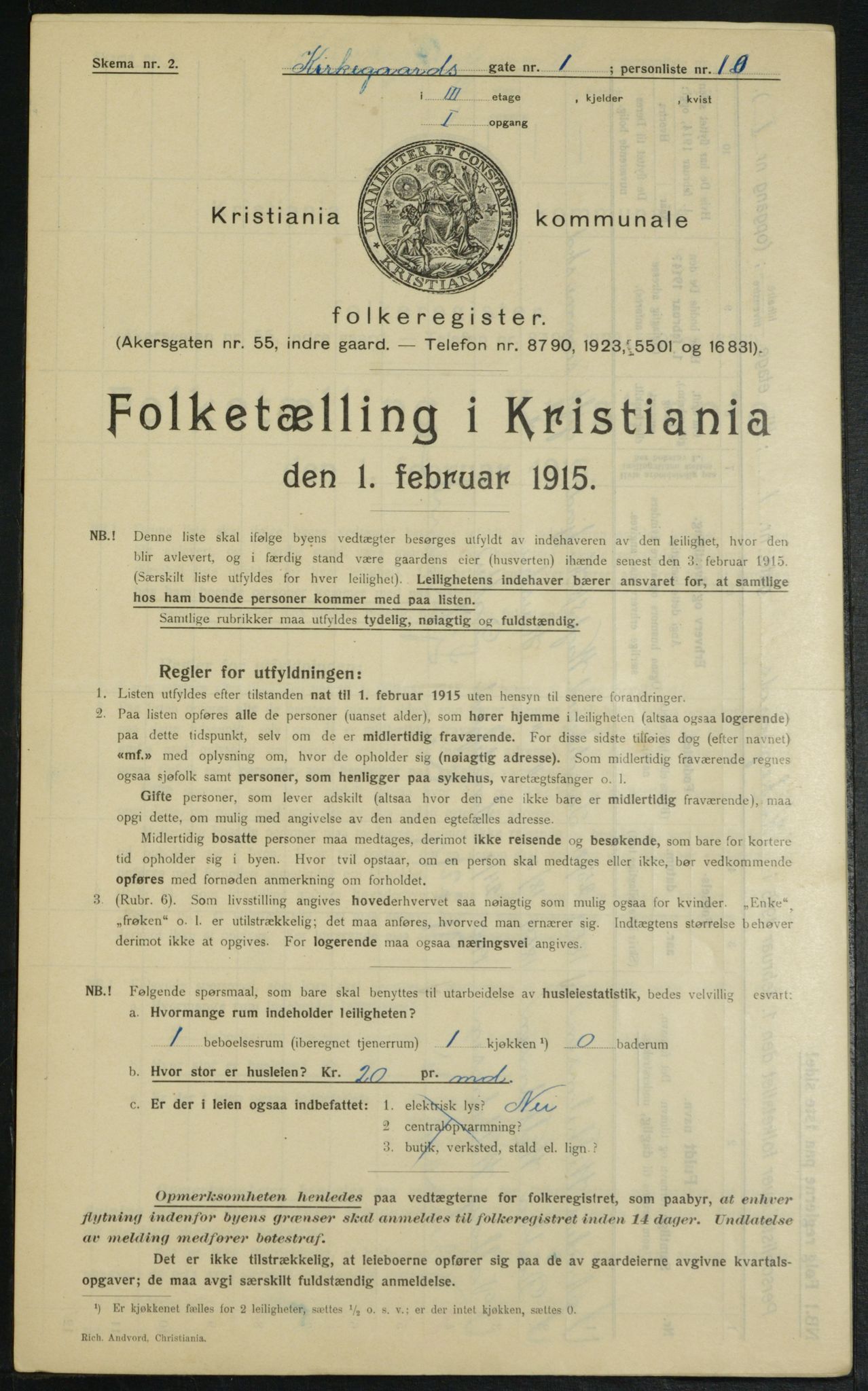 OBA, Kommunal folketelling 1.2.1915 for Kristiania, 1915, s. 49558