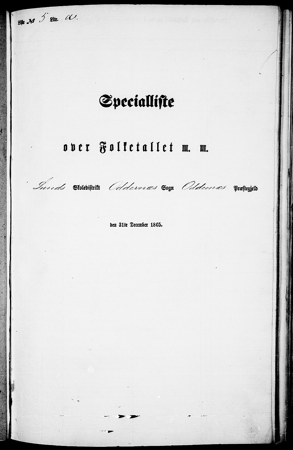 RA, Folketelling 1865 for 1012P Oddernes prestegjeld, 1865, s. 82