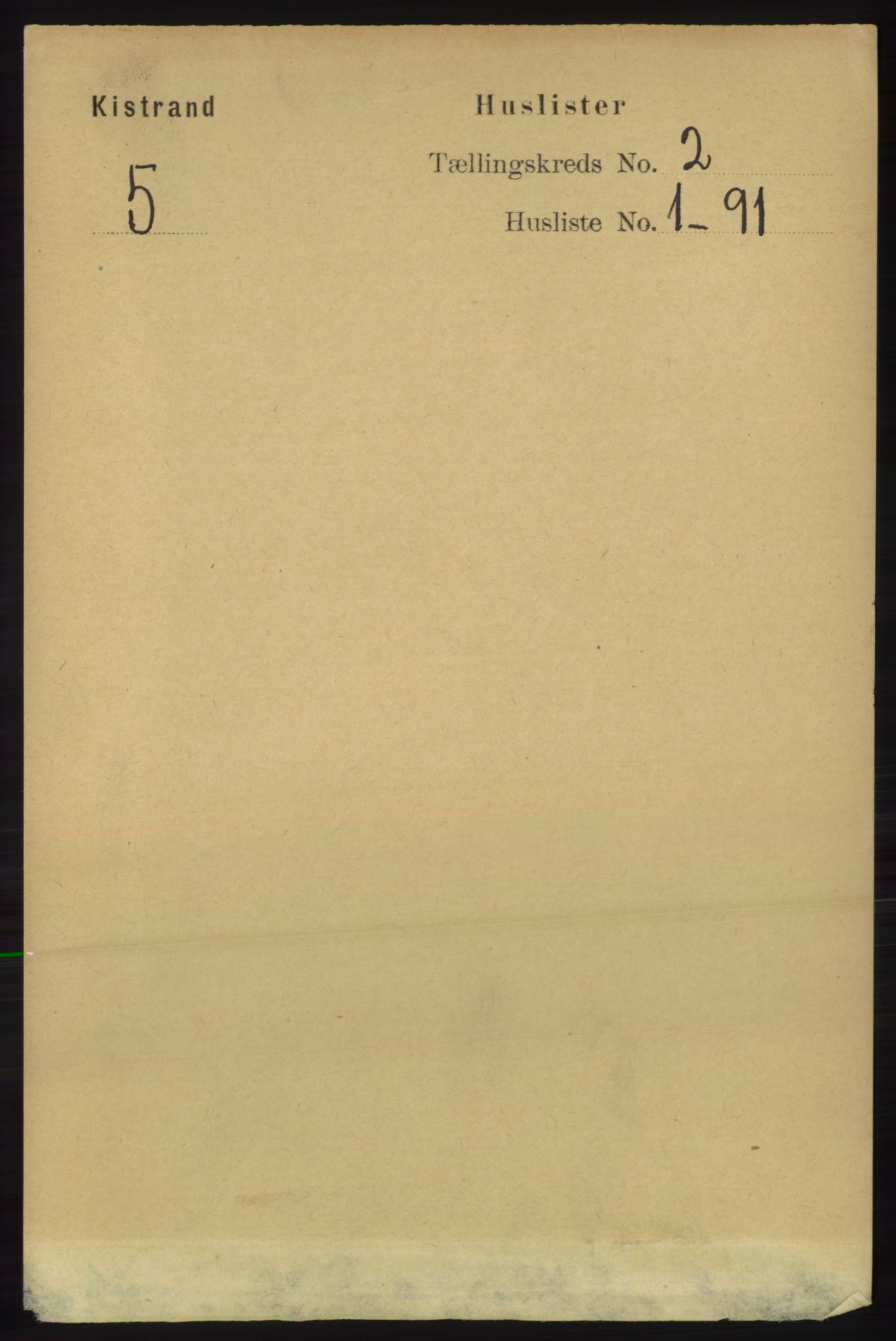 RA, Folketelling 1891 for 2020 Kistrand herred, 1891, s. 511