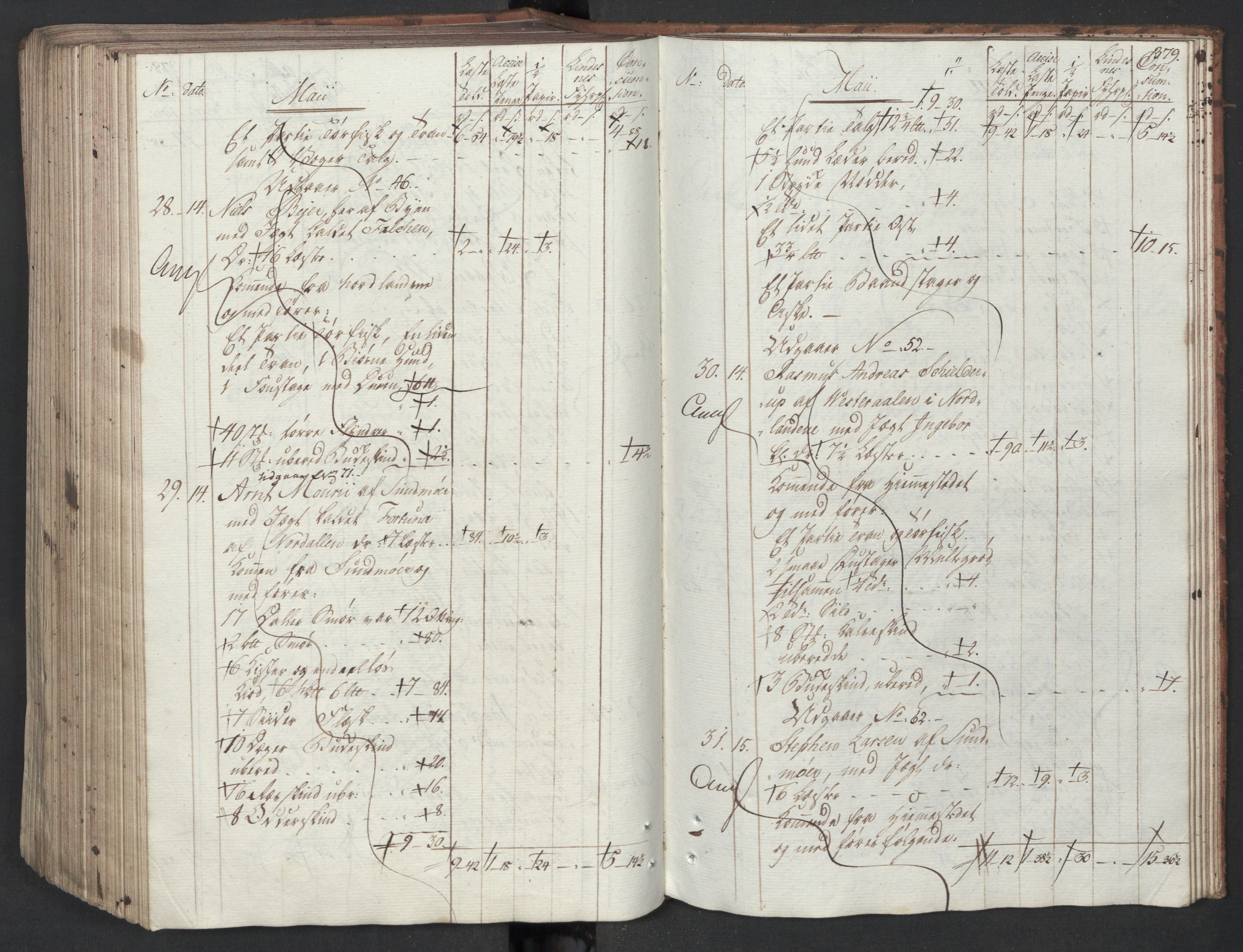 Generaltollkammeret, tollregnskaper, AV/RA-EA-5490/R33/L0204/0001: Tollregnskaper Trondheim A / Inngående tollbok I, 1794, s. 378b-379a