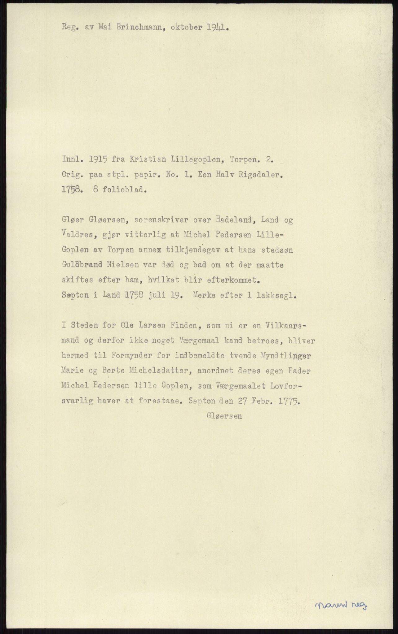 Samlinger til kildeutgivelse, Diplomavskriftsamlingen, AV/RA-EA-4053/H/Ha, s. 3201
