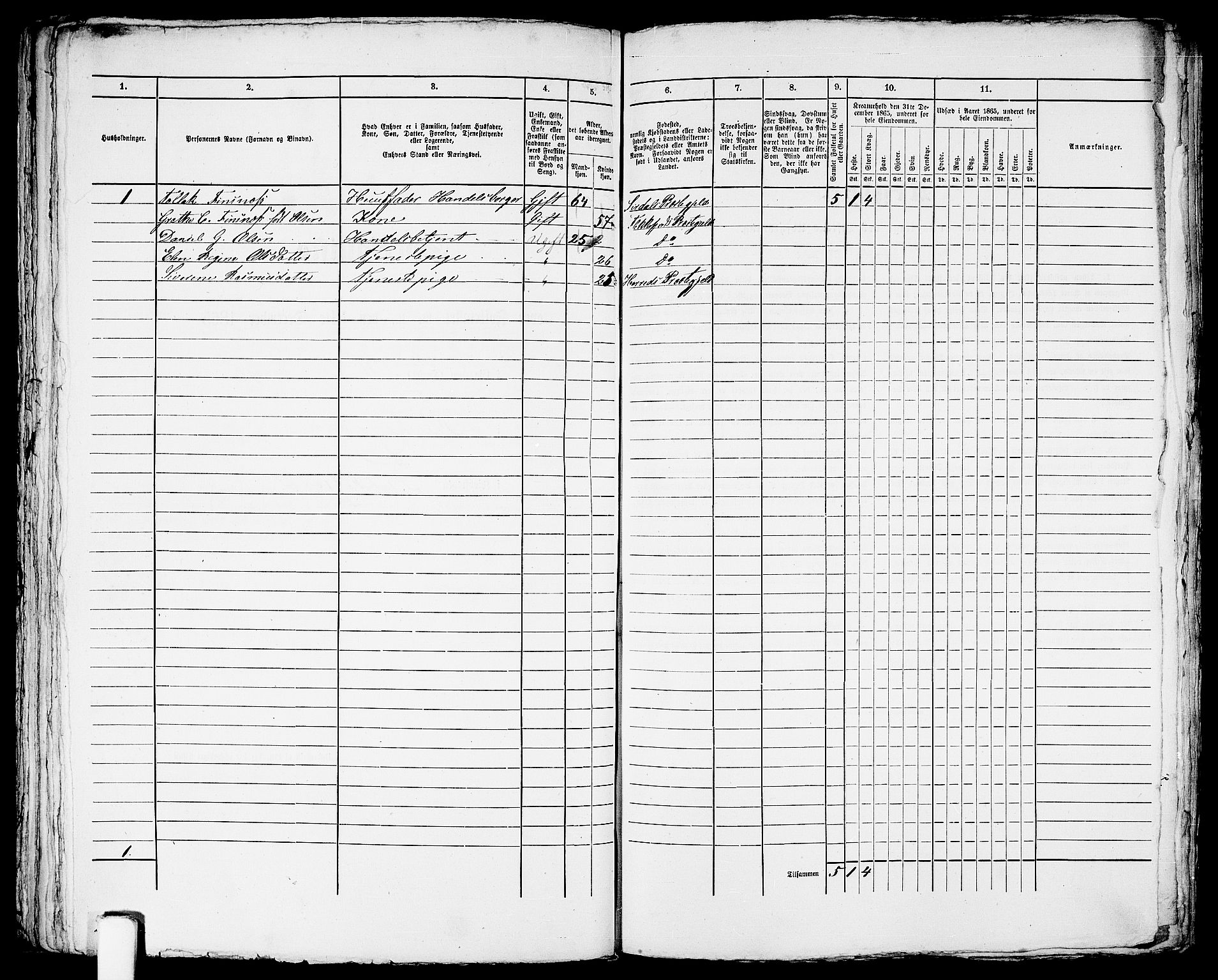 RA, Folketelling 1865 for 1004B Flekkefjord prestegjeld, Flekkefjord kjøpstad, 1865, s. 233