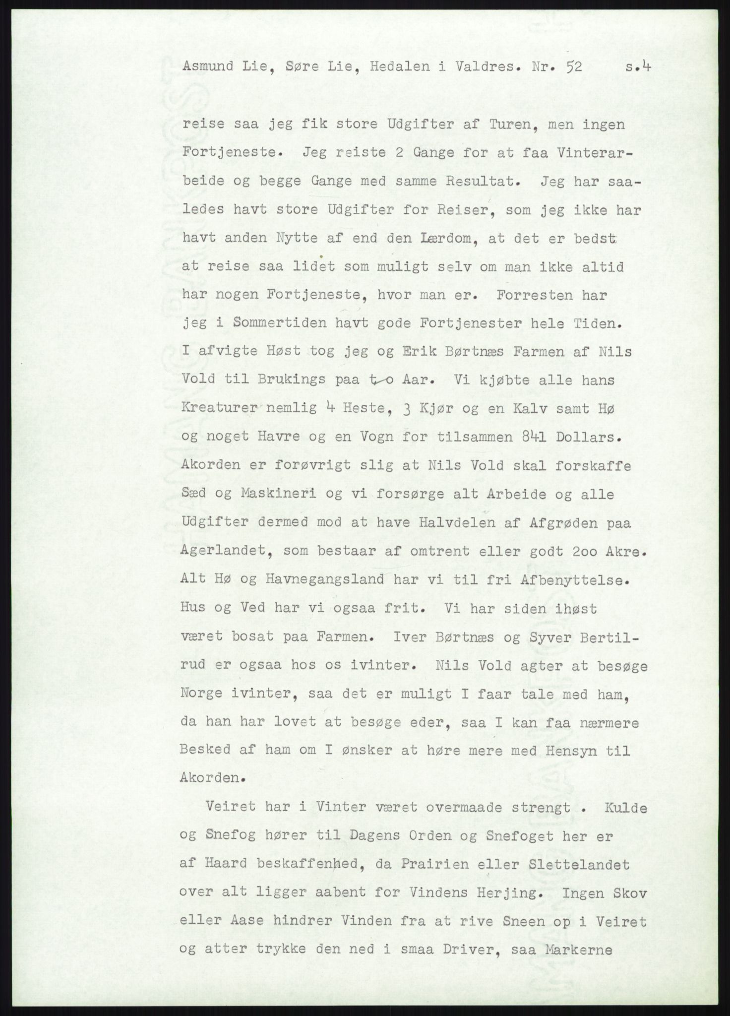 Samlinger til kildeutgivelse, Amerikabrevene, AV/RA-EA-4057/F/L0012: Innlån fra Oppland: Lie (brevnr 1-78), 1838-1914, s. 743