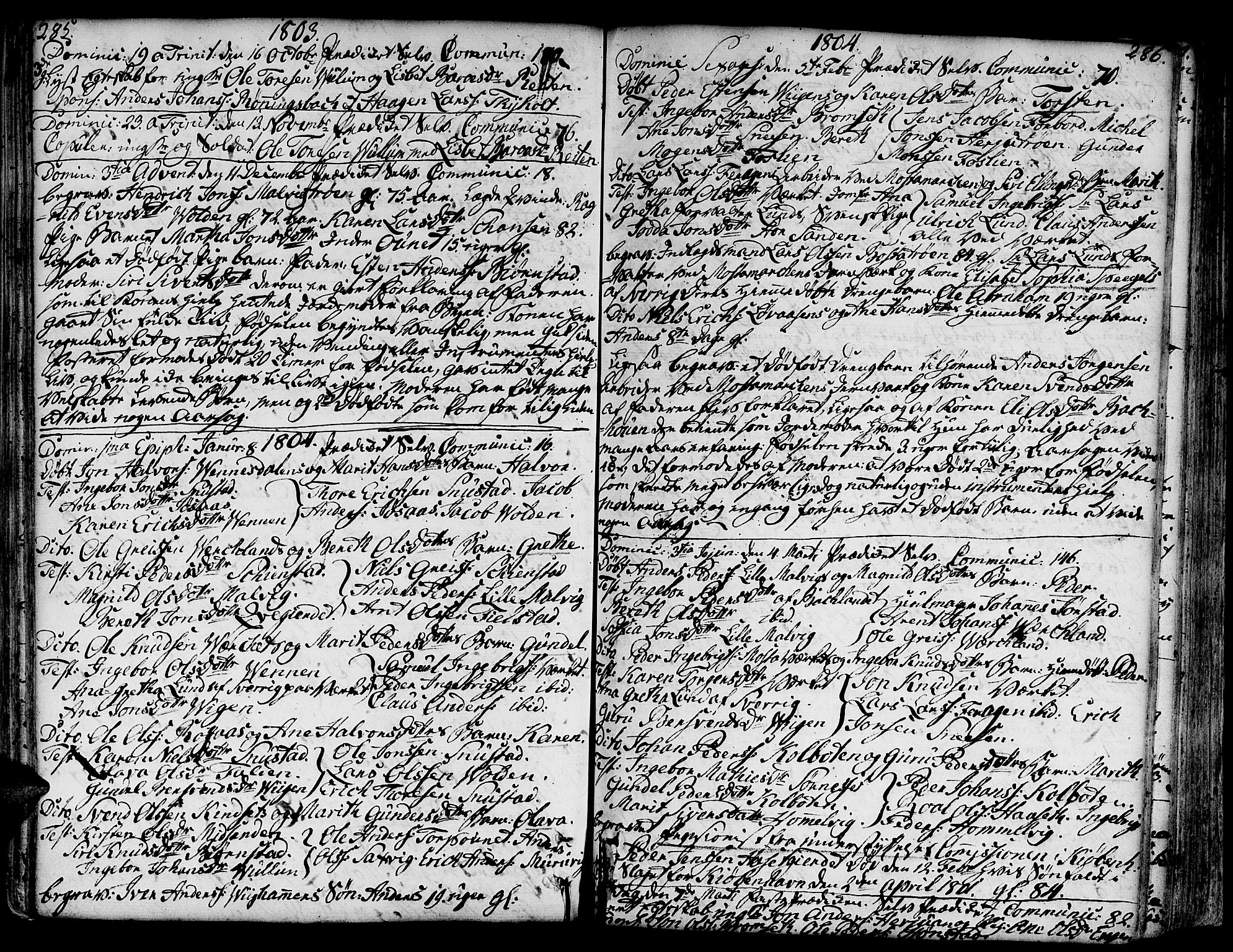 Ministerialprotokoller, klokkerbøker og fødselsregistre - Sør-Trøndelag, AV/SAT-A-1456/606/L0281: Ministerialbok nr. 606A02 /2, 1781-1817, s. 285-286