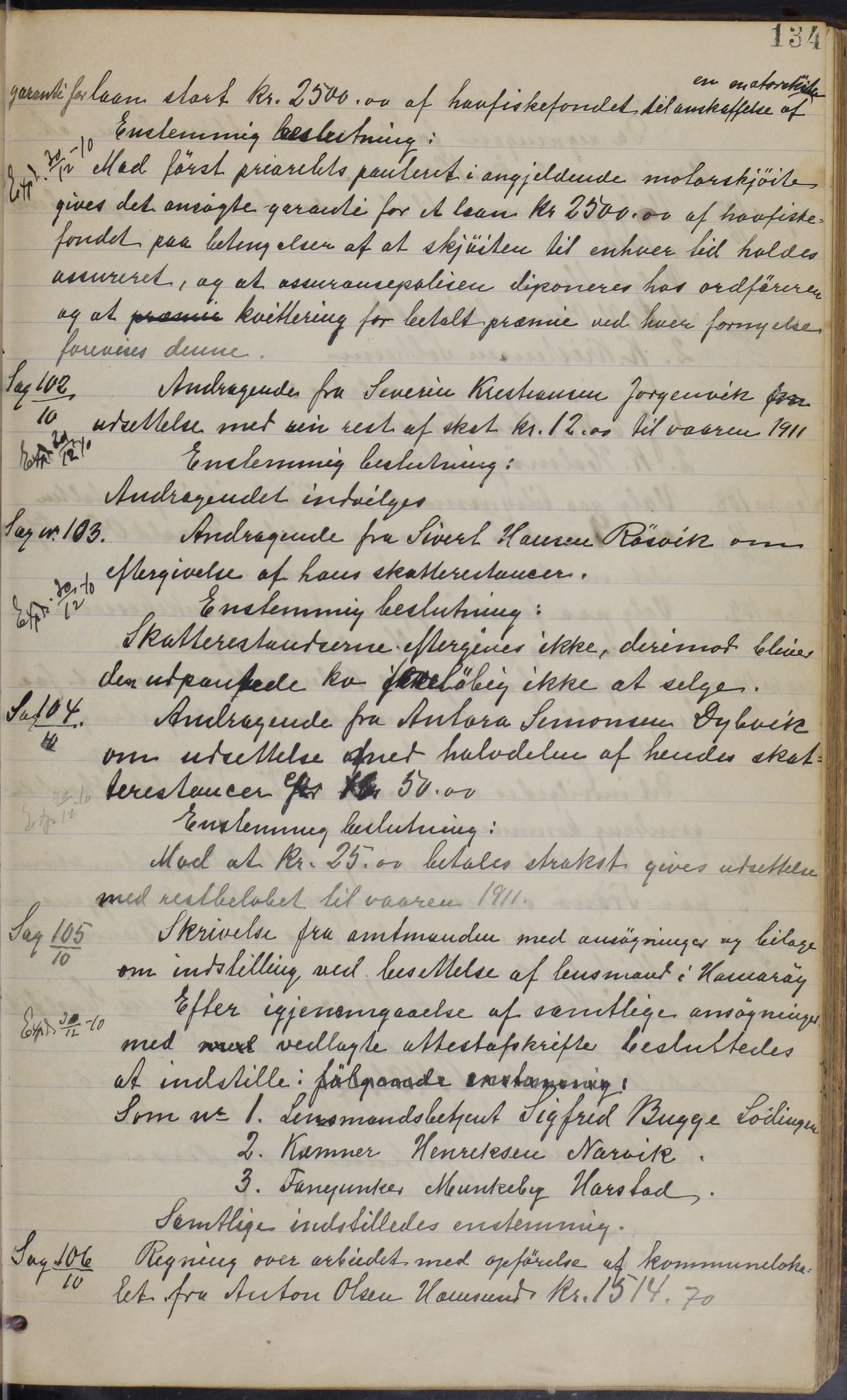 Hamarøy kommune. Formannskapet, AIN/K-18490.150/100/L0002: Møtebok, 1901-1914