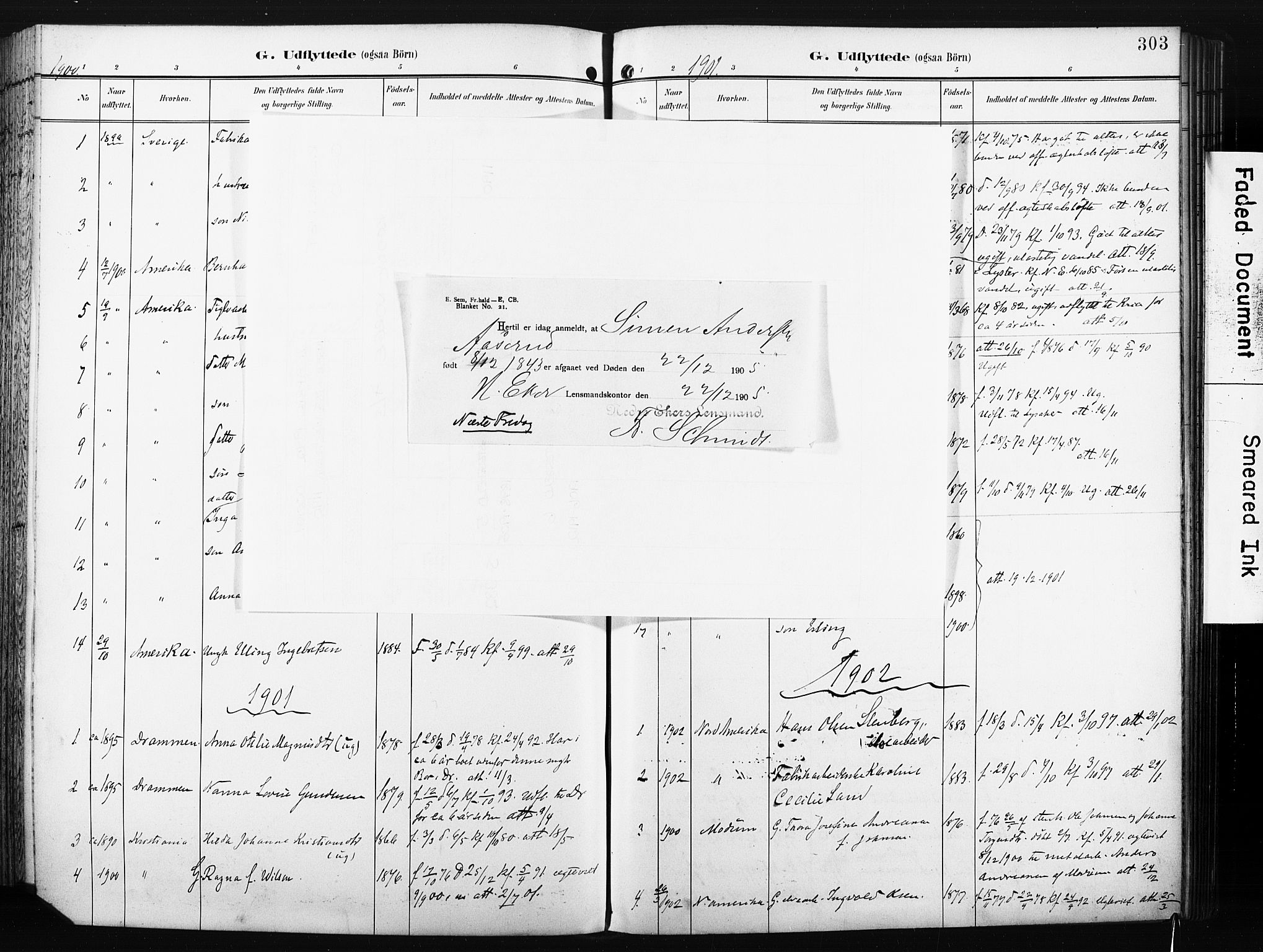Nedre Eiker kirkebøker, AV/SAKO-A-612/F/Fa/L0005: Ministerialbok nr. 5, 1898-1905, s. 303
