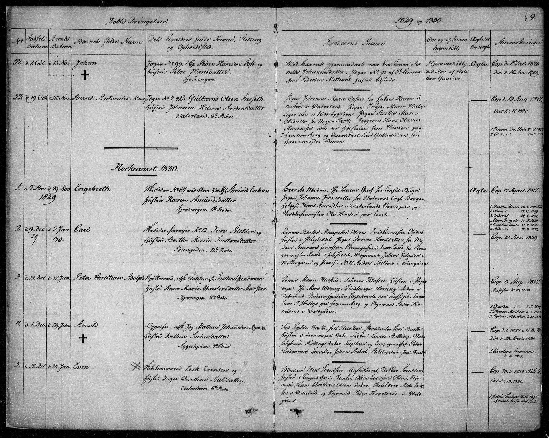 Garnisonsmenigheten Kirkebøker, AV/SAO-A-10846/F/Fa/L0006: Ministerialbok nr. 6, 1828-1841, s. 9