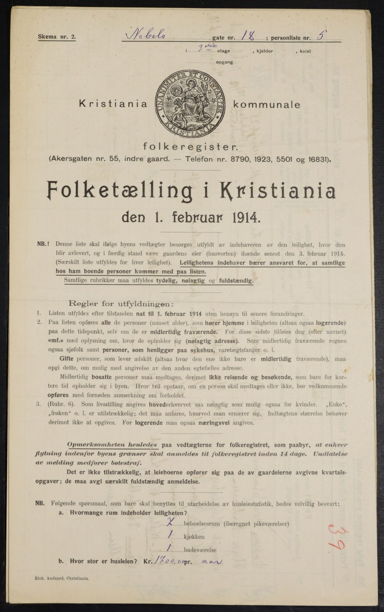 OBA, Kommunal folketelling 1.2.1914 for Kristiania, 1914, s. 71280