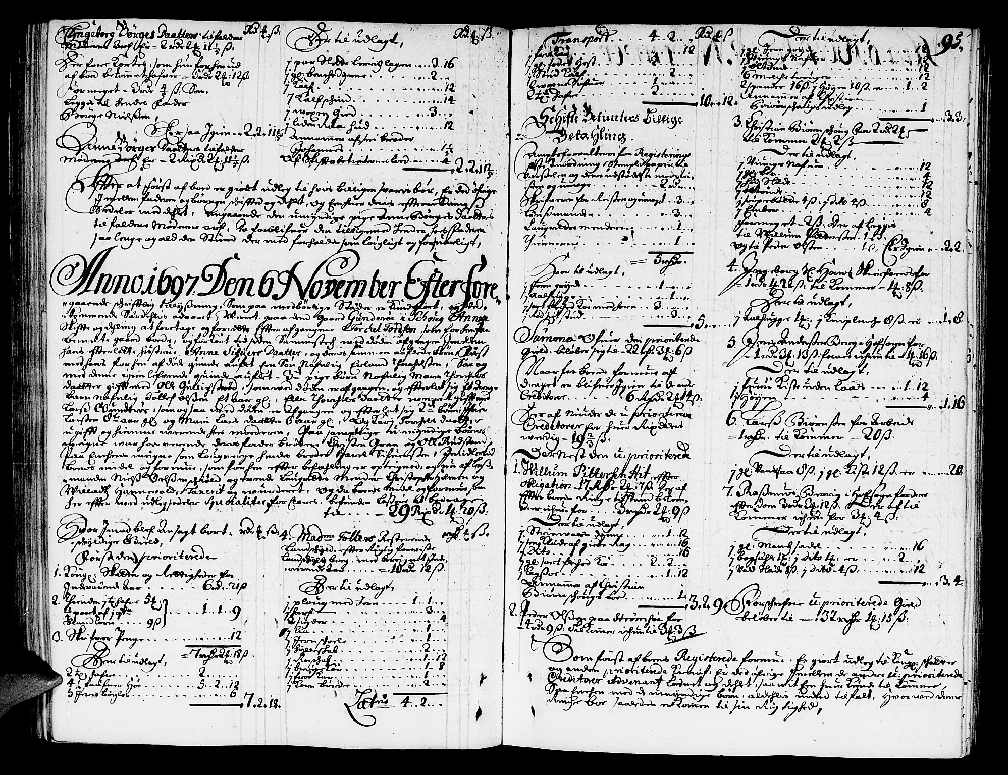 Nordre Jarlsberg sorenskriveri, AV/SAKO-A-80/H/Hc/L0004: Skifteprotokoll, 1696-1701, s. 94b-95a