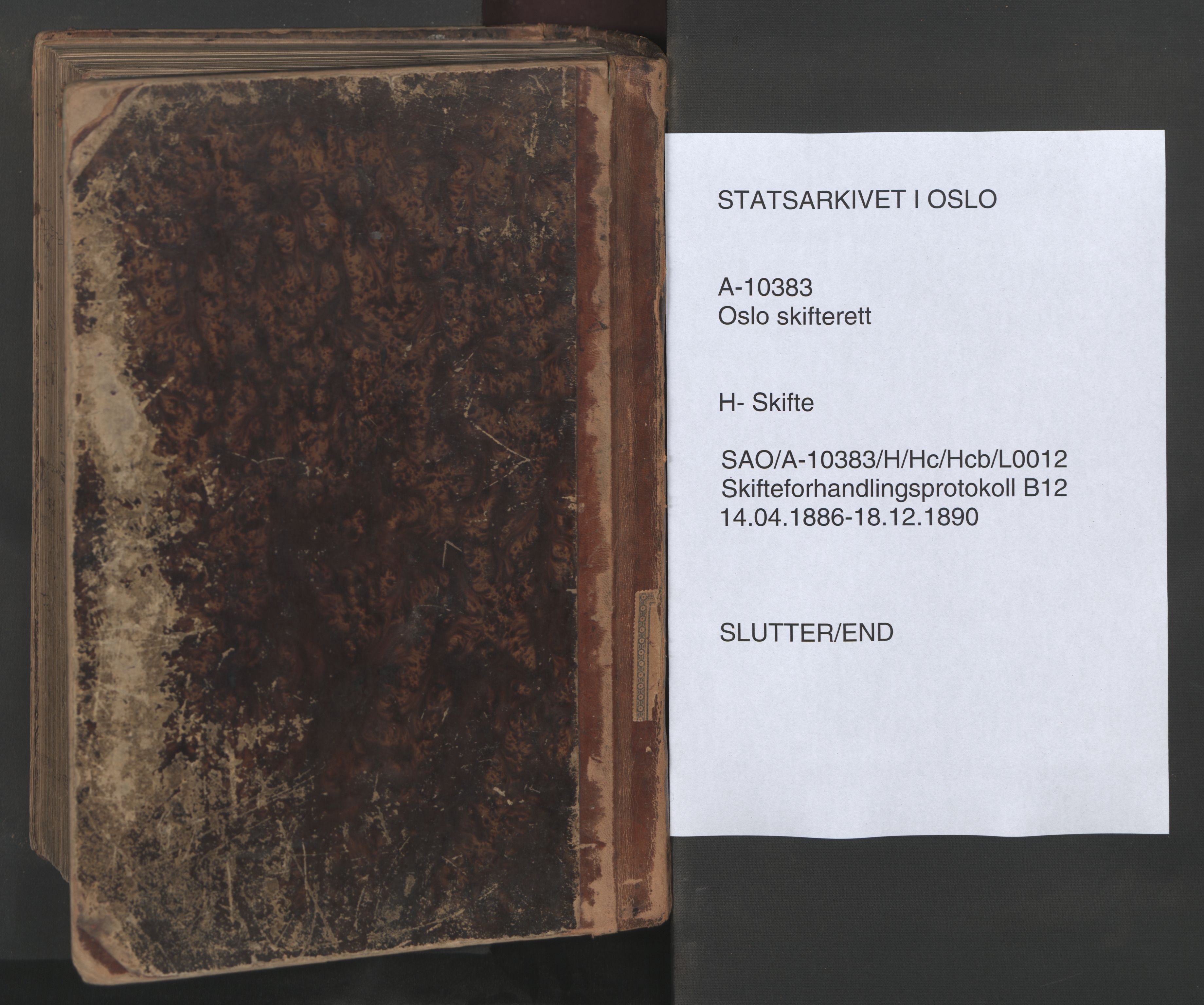 Oslo skifterett, AV/SAO-A-10383/H/Hc/Hcb/L0012: Skifteforhandlingsprotokoll, 1886-1890