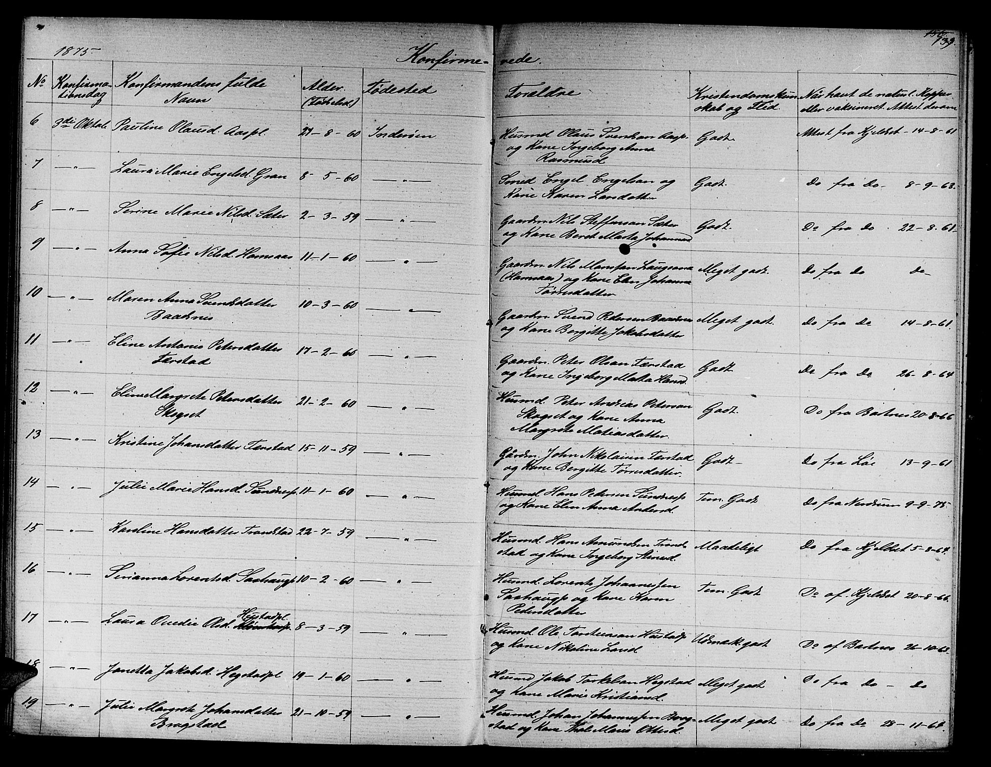 Ministerialprotokoller, klokkerbøker og fødselsregistre - Nord-Trøndelag, SAT/A-1458/730/L0300: Klokkerbok nr. 730C03, 1872-1879, s. 139