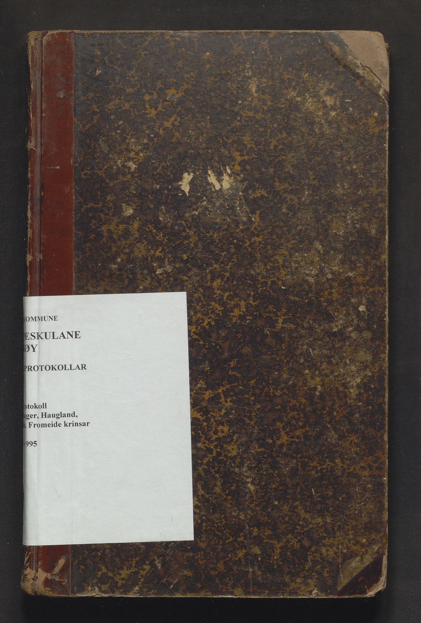 Askøy kommune. Barneskulane, IKAH/1247-231/F/Fi/L0001: Skuleprotokoll for Fauskanger, Haugland, Berland og Fromeide krinsar, 1879-1895